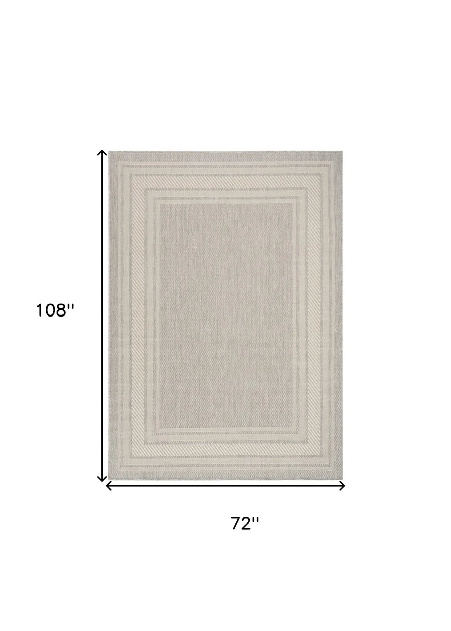6′ X 9′ Gray Geometric Indoor Outdoor Area Rug — view 2