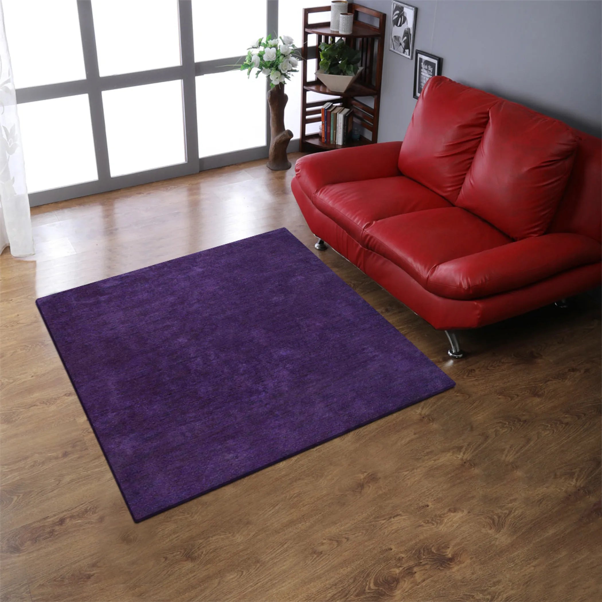 Rugsotic Carpets Hand Knotted Loom Silk 10’x10′ Square Area Rug Solid