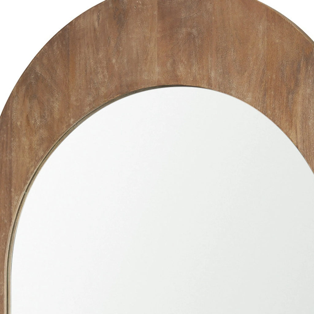 Light Wood Arch Framed Accent Mirror — view 3