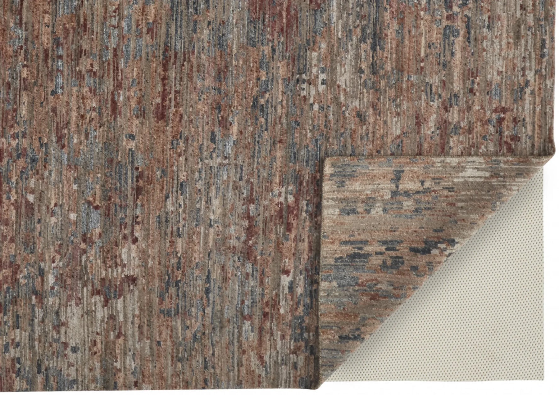2′ X 3′ Blue and Red Wool Abstract Hand Knotted Area Rug — view 4