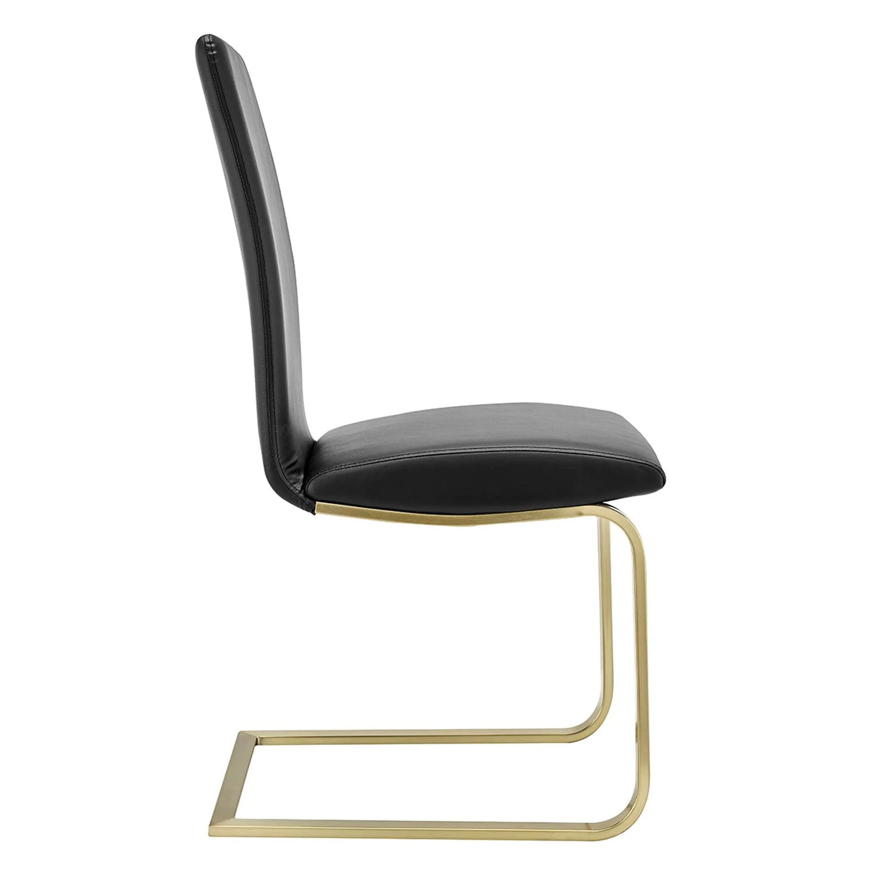 Set of Two Mod Black and Gold Dining Chairs — view 3