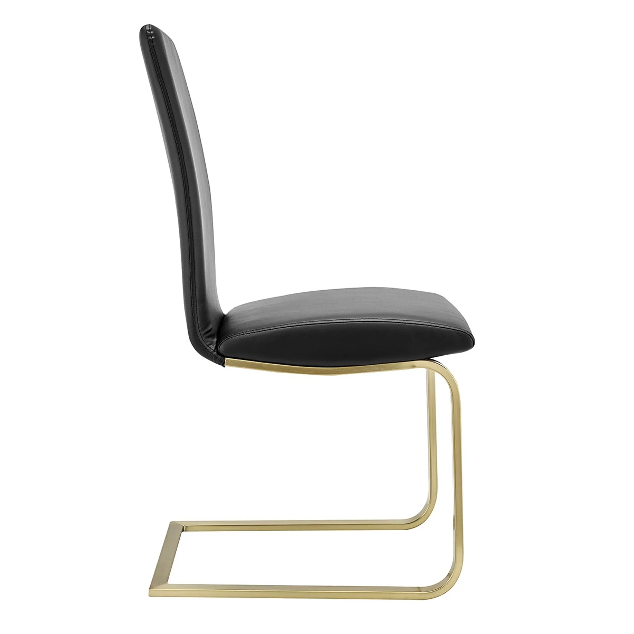 Set of Two Mod Black and Gold Dining Chairs — view 3