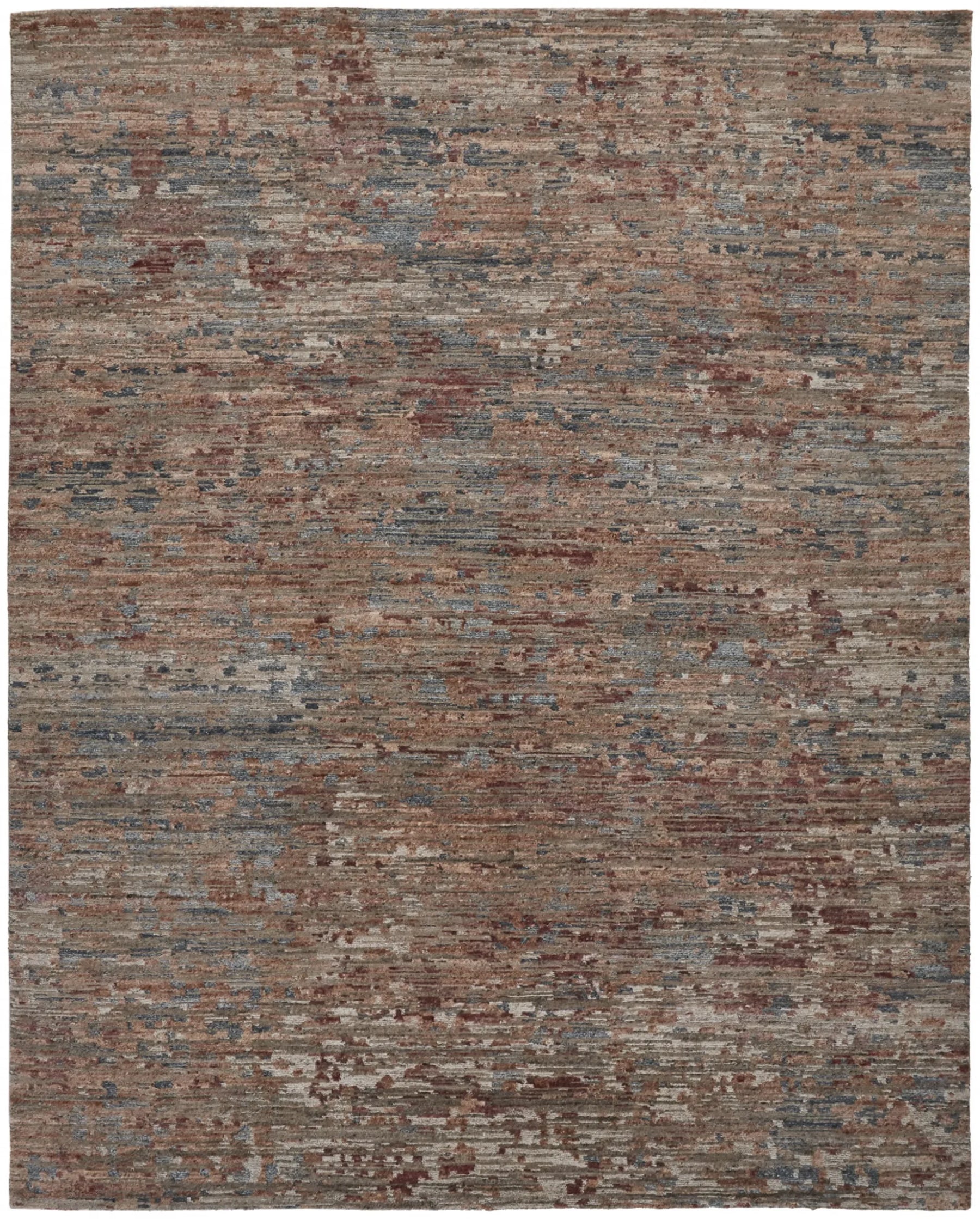 2′ X 3′ Blue and Red Wool Abstract Hand Knotted Area Rug — view 2