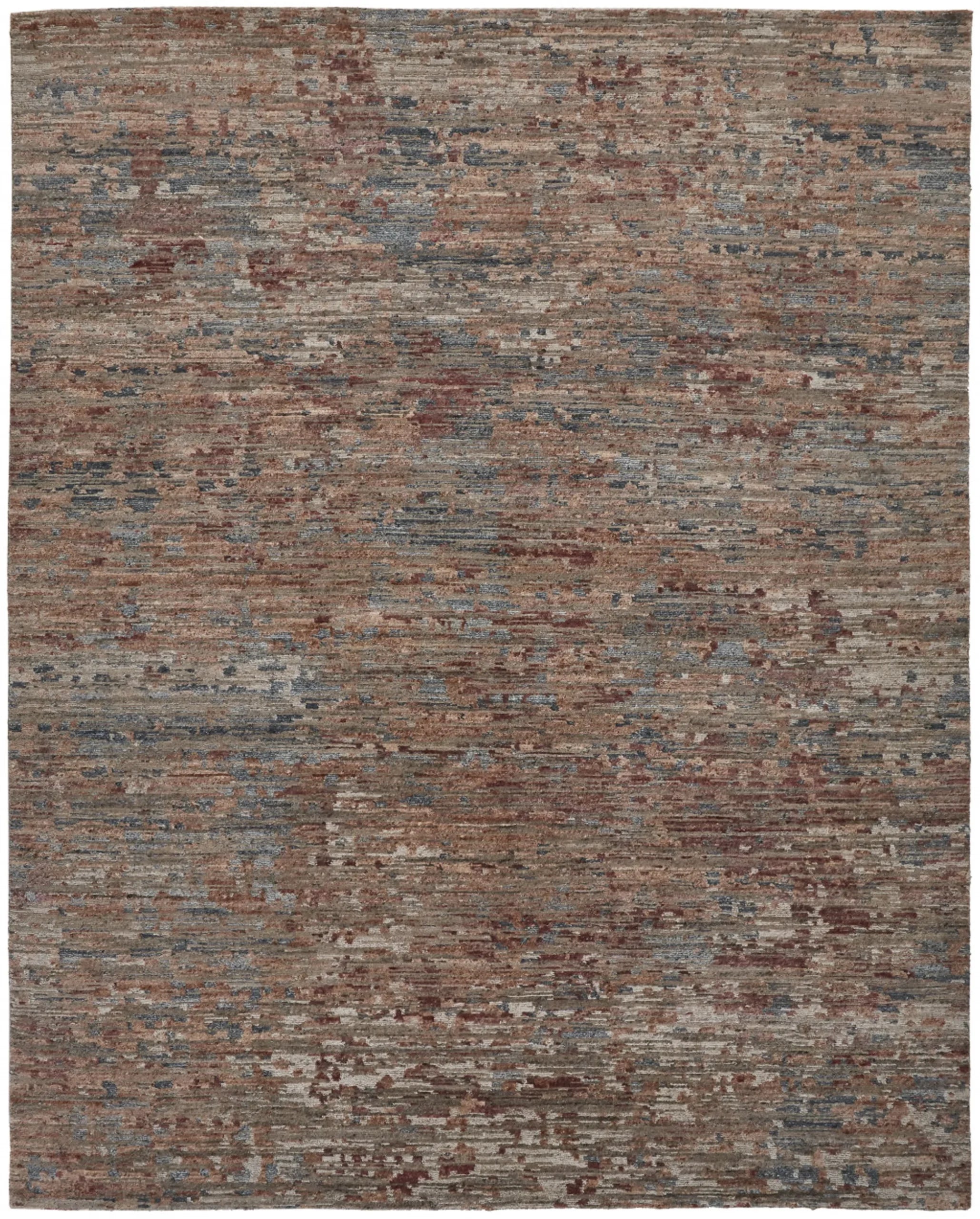 2′ X 3′ Blue and Red Wool Abstract Hand Knotted Area Rug — view 2