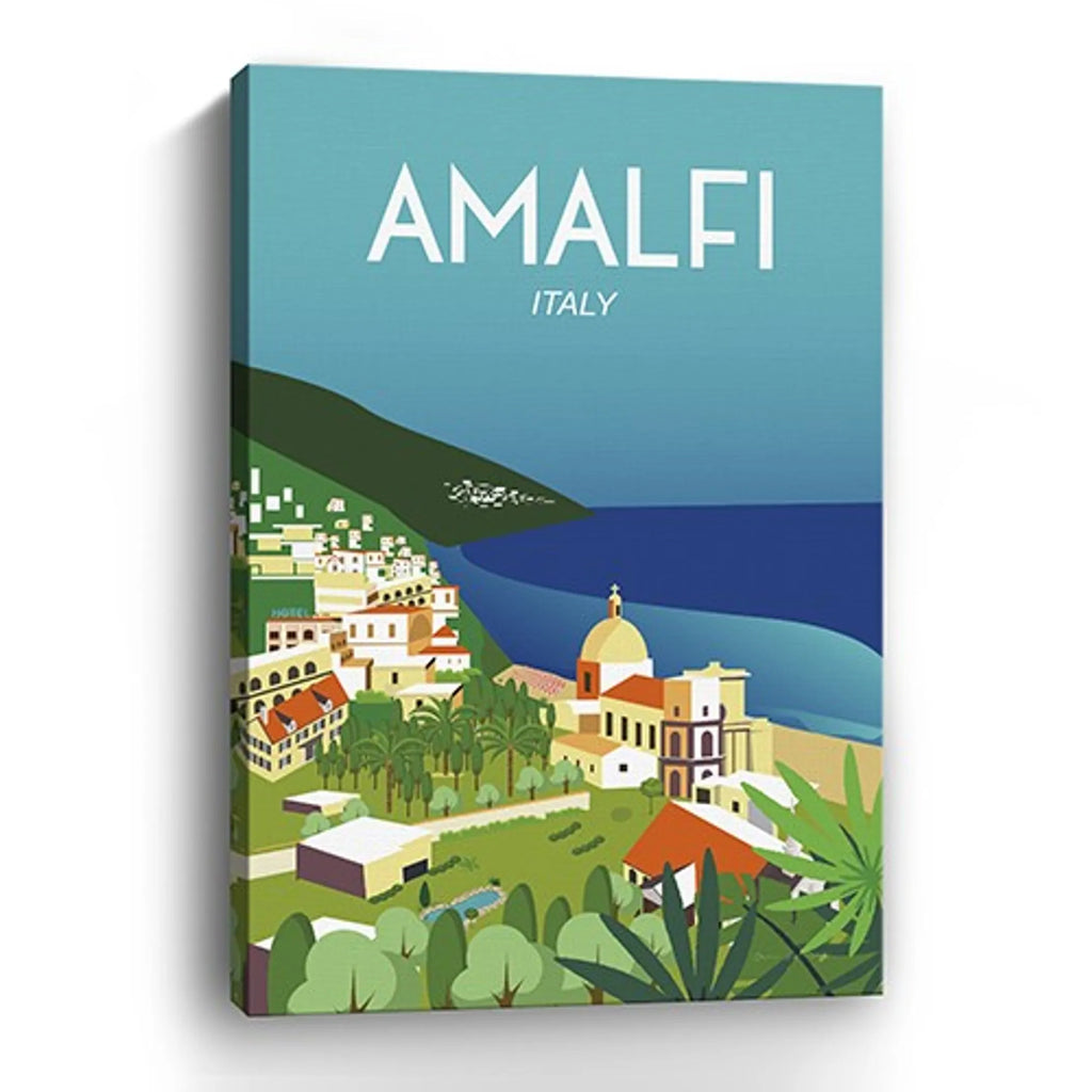 Vibrant Amalfi Coast Unframed Print Wall Art — view 2