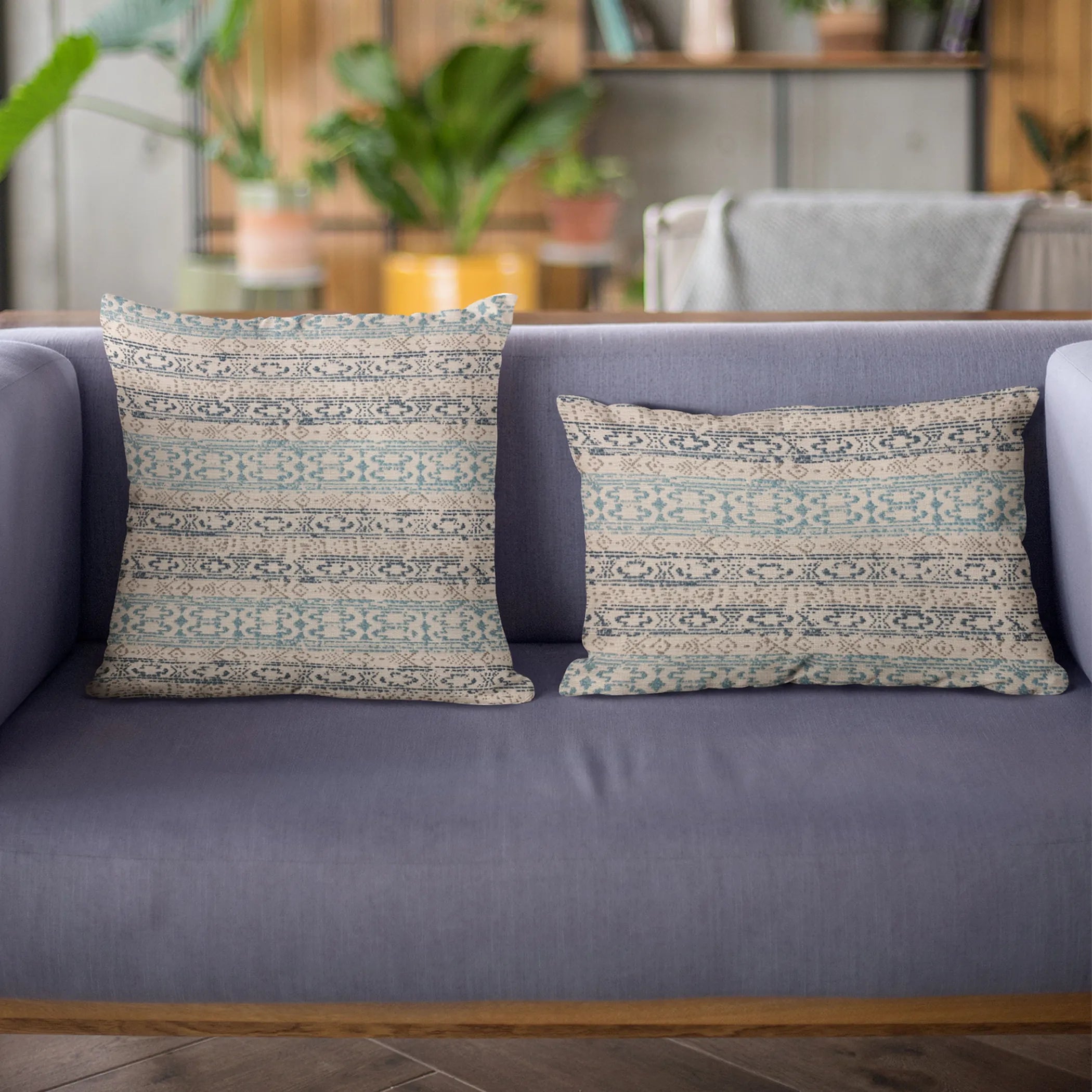 Plutus Blue Mayan Stripe Luxury Throw Pillow — view 3