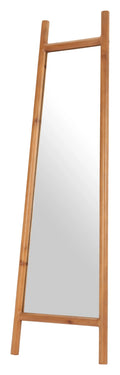 Wood Leaning Geometric Framed Standing Mirror