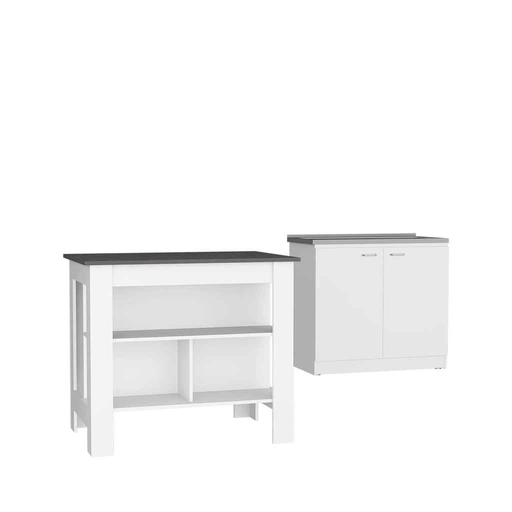 kitchen cala kitchen island + dishwasher cabinet- white / onix — view 2