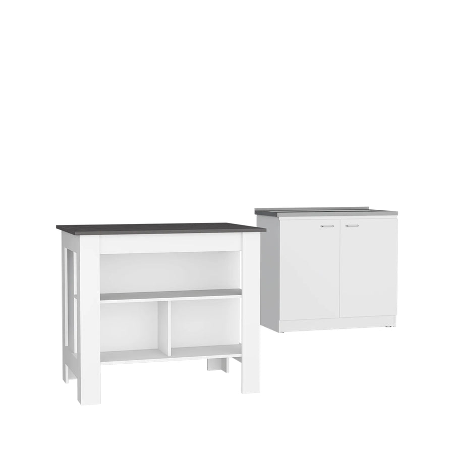 kitchen cala kitchen island + dishwasher cabinet- white / onix — view 2