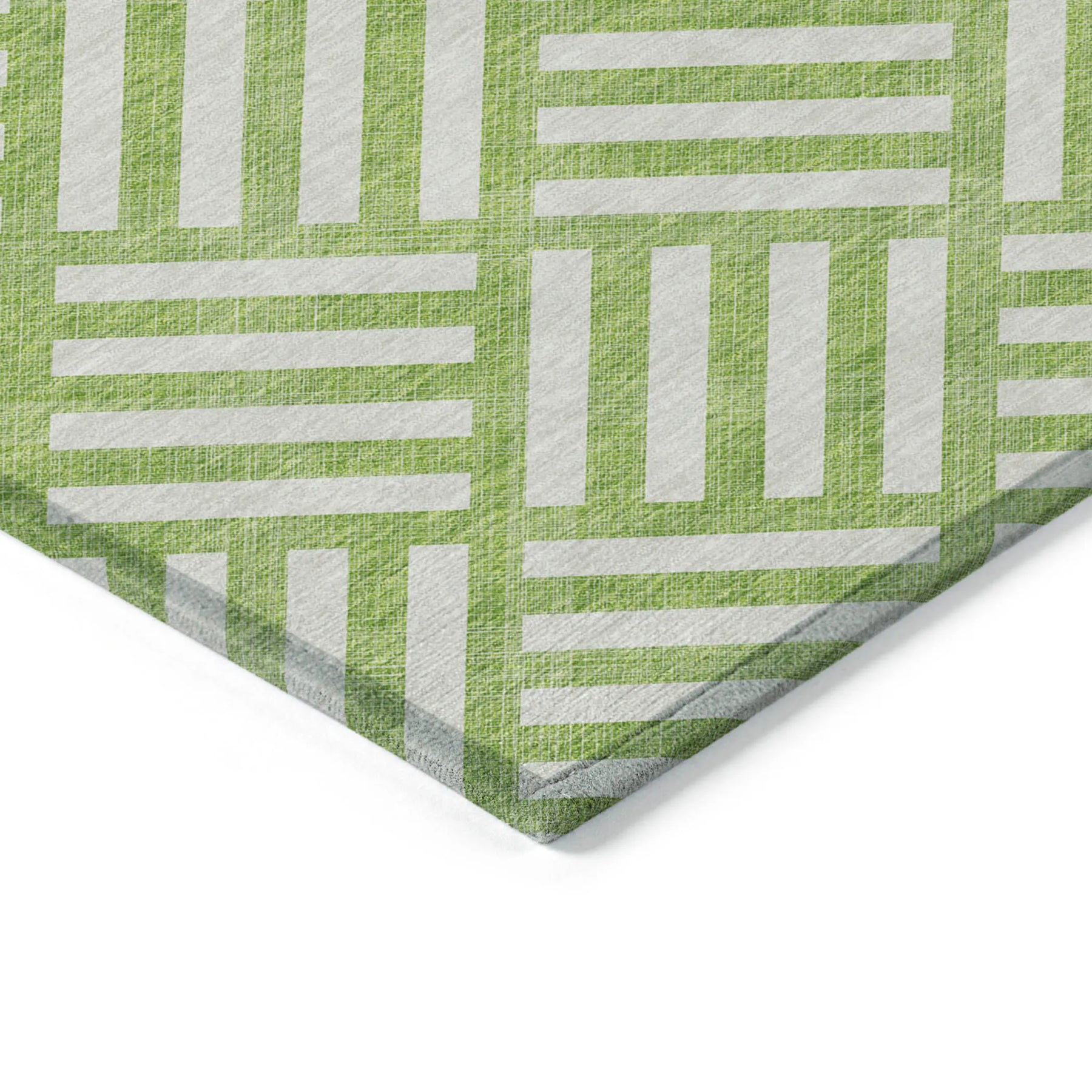 10′ X 14′ Lime Green And Ivory Geometric Washable Indoor Outdoor Area Rug — view 4