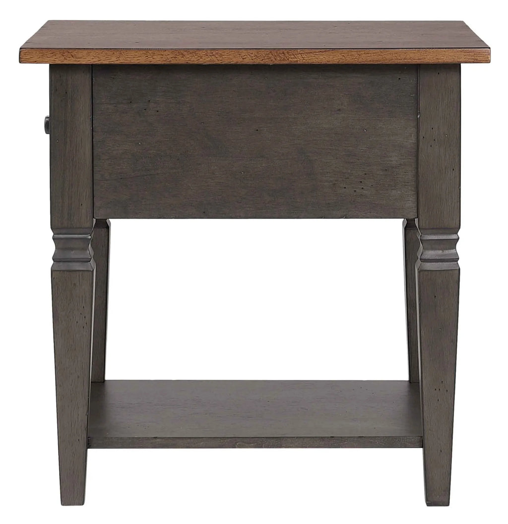 Sunset Trading Dakota Living Room End Table with Drawer and Shelf Storage | 20″W Sofa Sidetable | Two-Tone Distressed Brown…