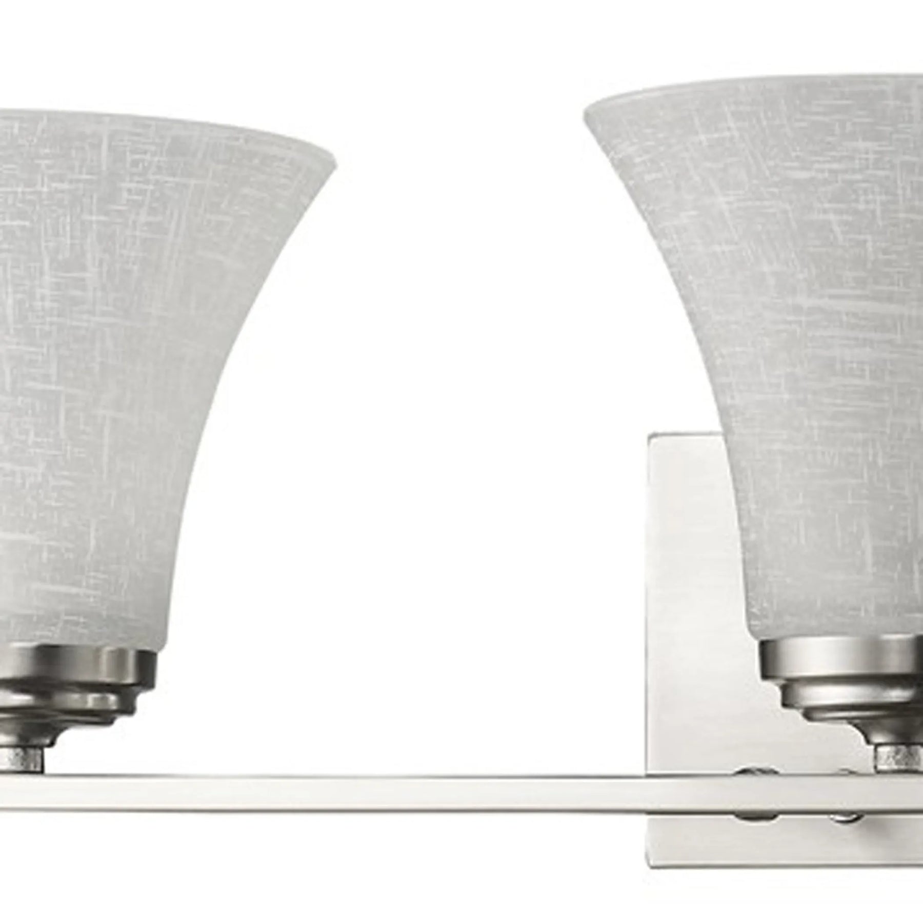 Three Light Silver Wall Light with Tapered Glass Shade — view 4