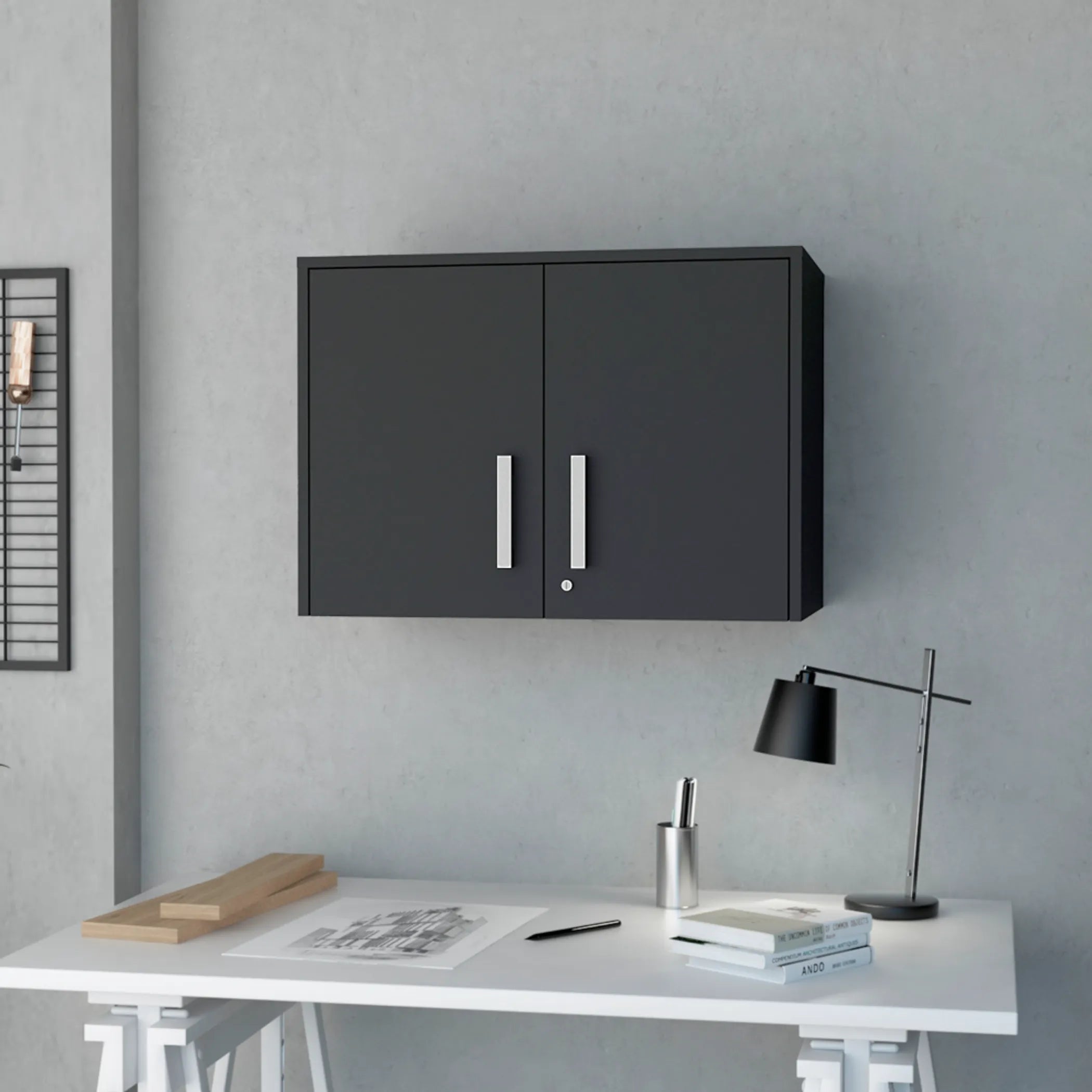Storage Cabinet – Wall Cabinet, Three Interior Shelves, Double Door