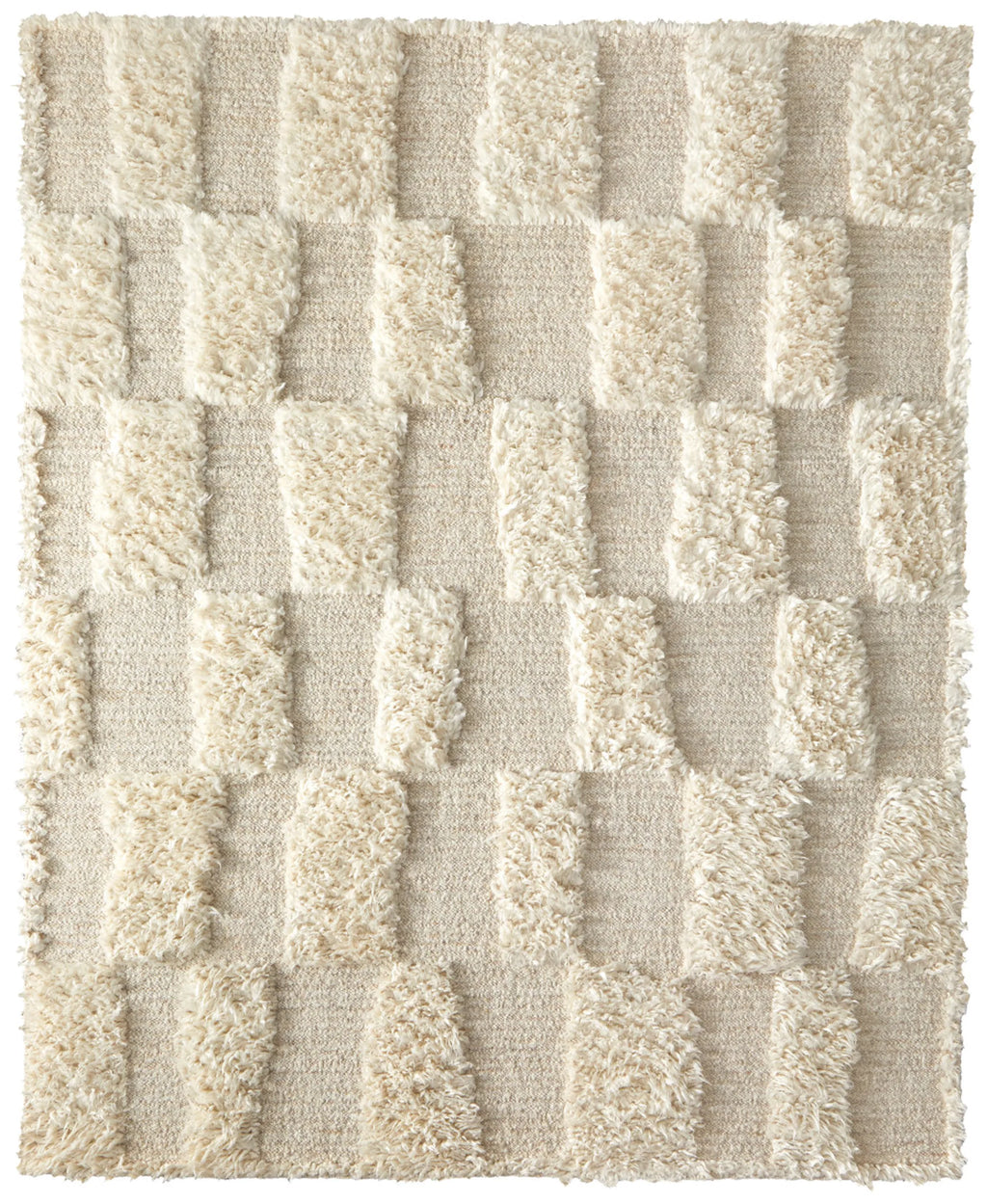 8′ X 10′ Ivory Wool Geometric Hand Woven Area Rug — view 4