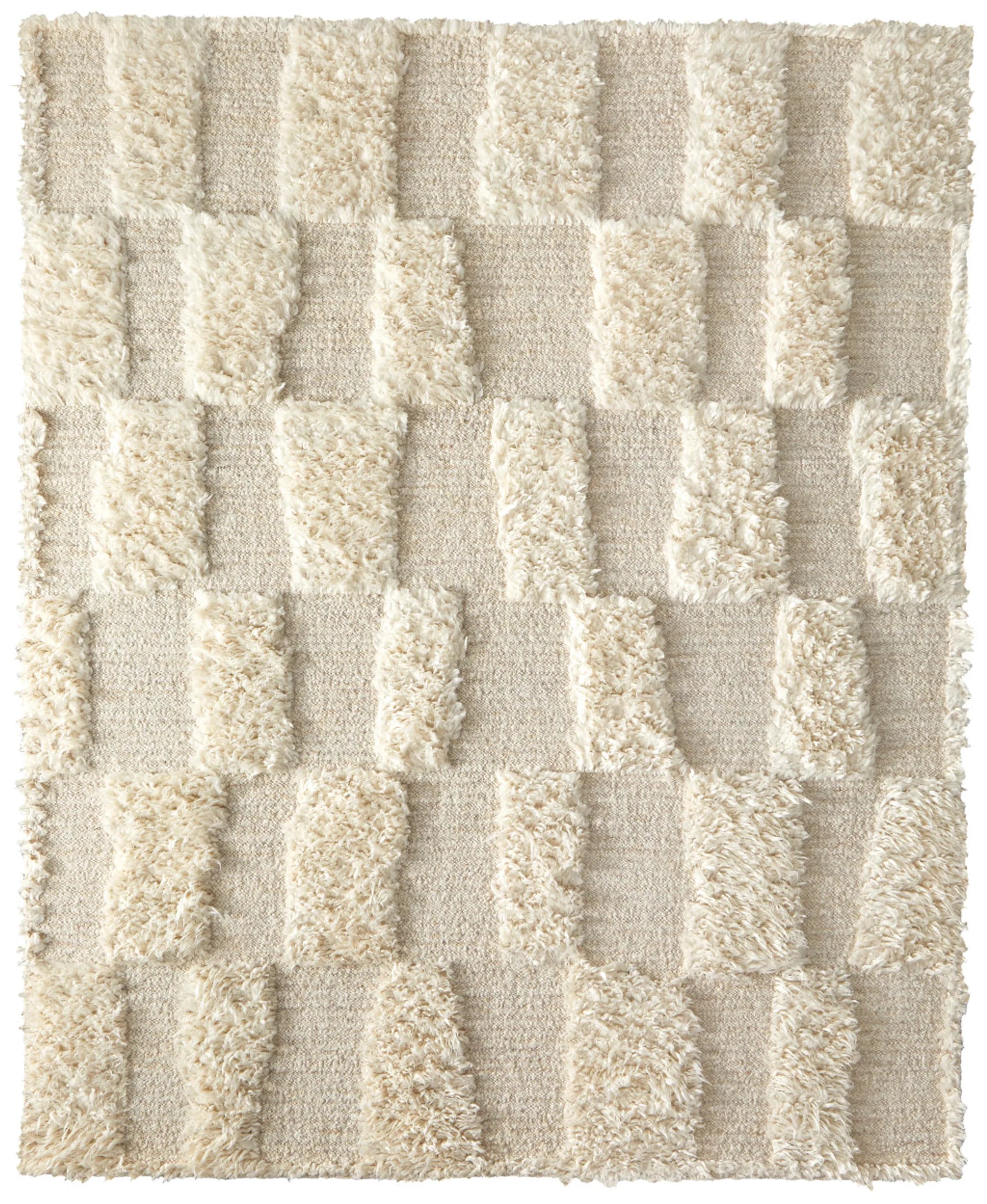 8′ X 10′ Ivory Wool Geometric Hand Woven Area Rug — view 4