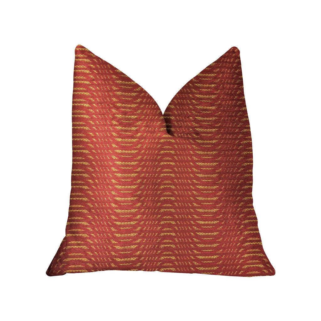 Plutus New Earth Ripple Red Luxury Throw Pillow