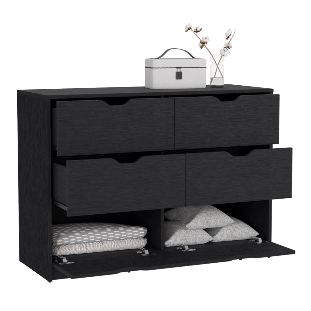 Basilea 4 Drawers Dresser, 2 Cabinets — view 4