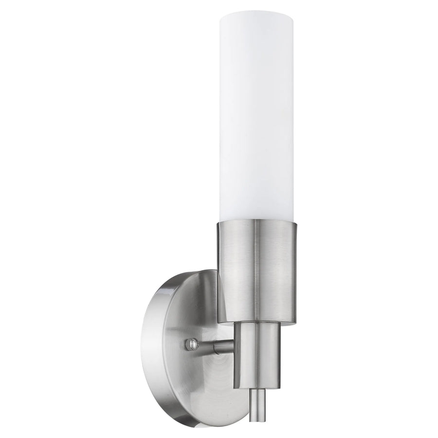 Silver Narrow Wall Light with Frosted Glass Shade — view 2