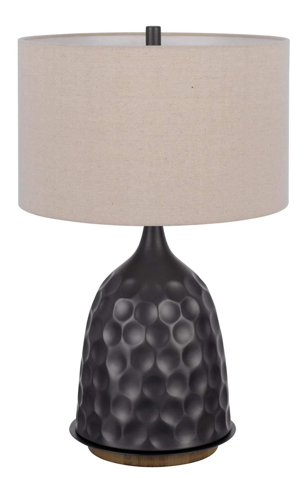 29″ Gray Metal Table Lamp With Brown Drum Shade — view 2