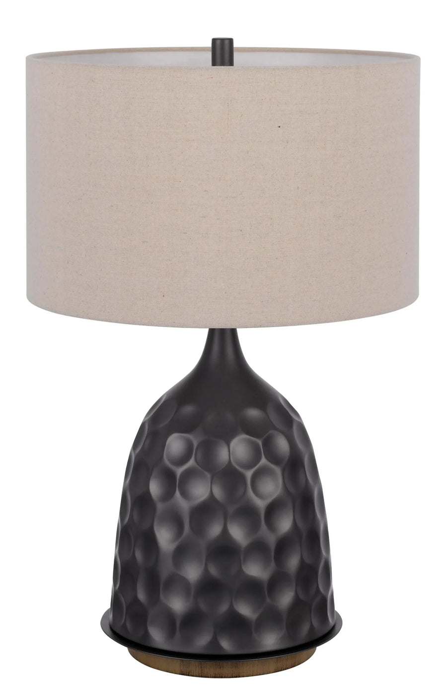 29″ Gray Metal Table Lamp With Brown Drum Shade — view 2