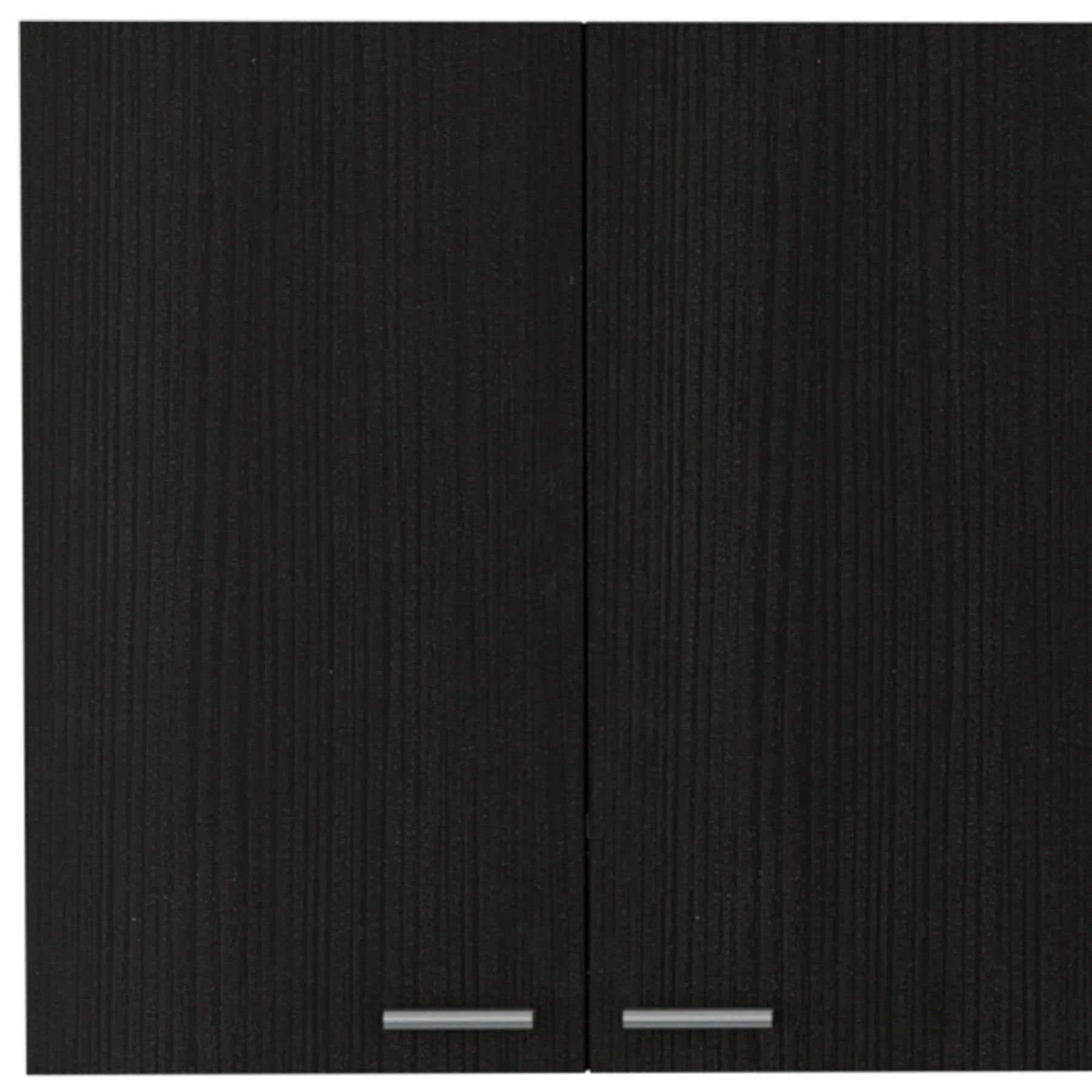 59″ Black Wood Wall mounted Accent Cabinet With Five Shelves — view 4