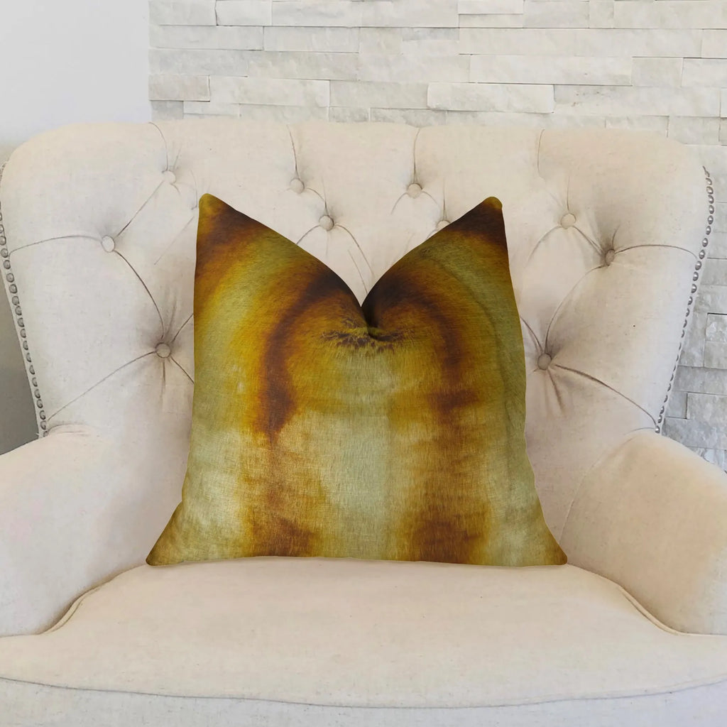 Plutus Gleaming Chinchilla Gold Beige Brown Handmade Luxury Pillow — view 2