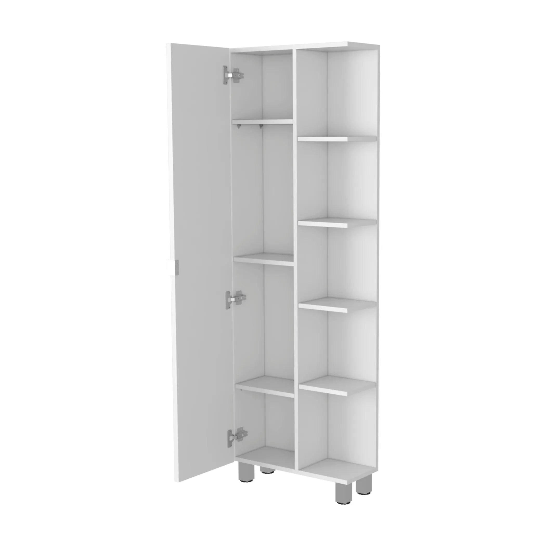 20″ White Accent Cabinet With Nine Shelves — view 3