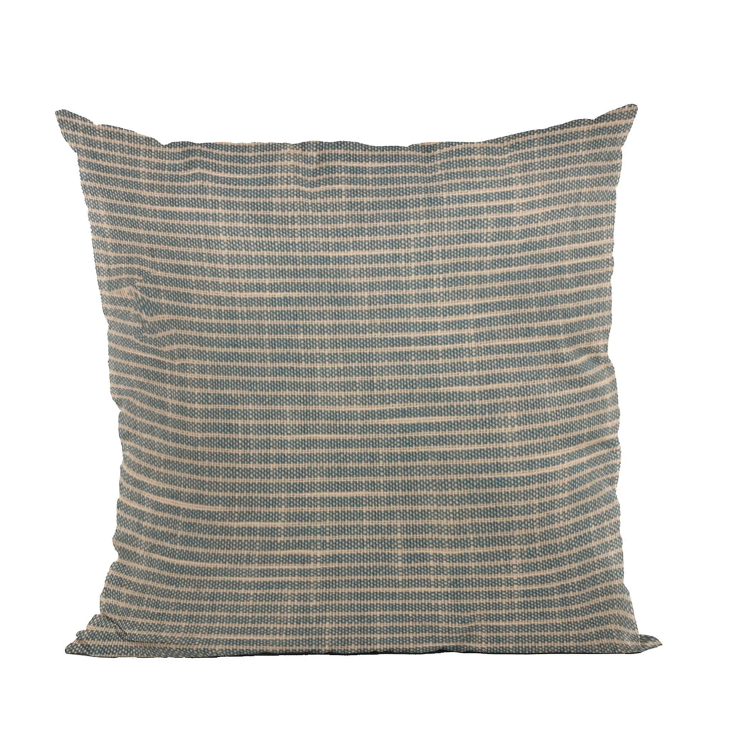 Plutus Blue Simple Stripe Luxury Throw Pillow