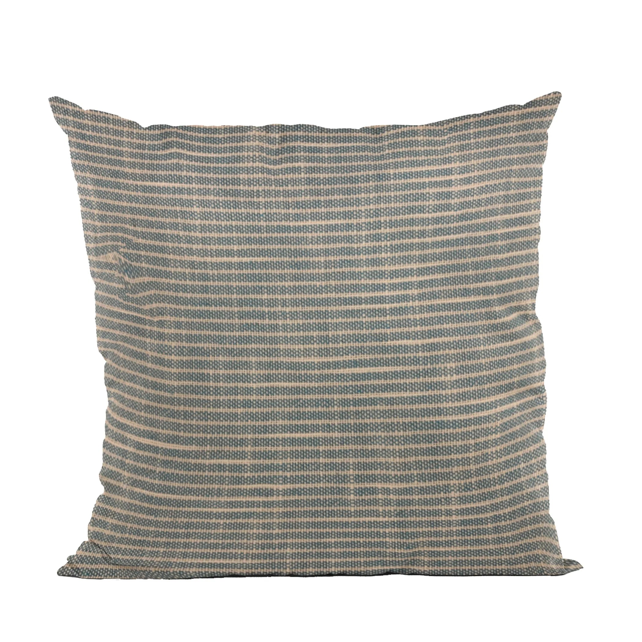 Plutus Blue Simple Stripe Luxury Throw Pillow