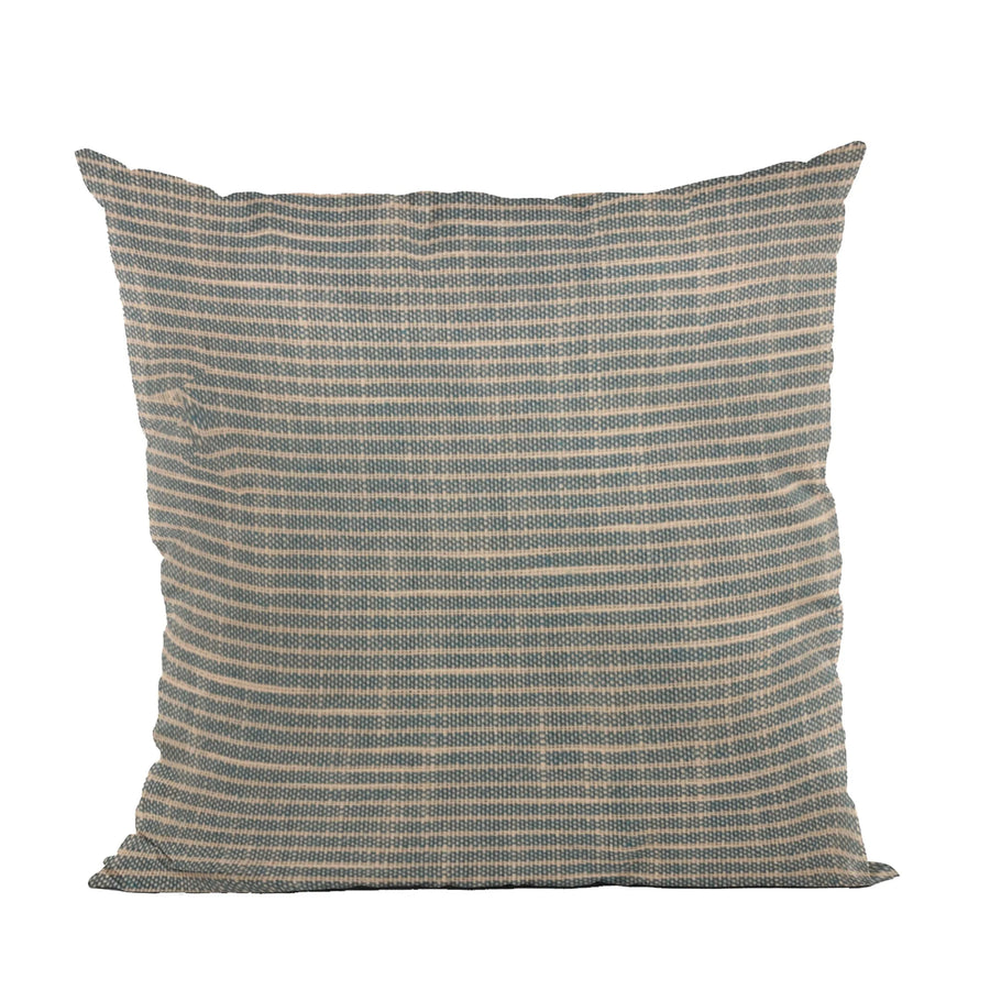 Plutus Blue Simple Stripe Luxury Throw Pillow
