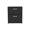 19″ Black Two Drawer Nightstand