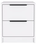 Stylish White Two Drawer Nightstand