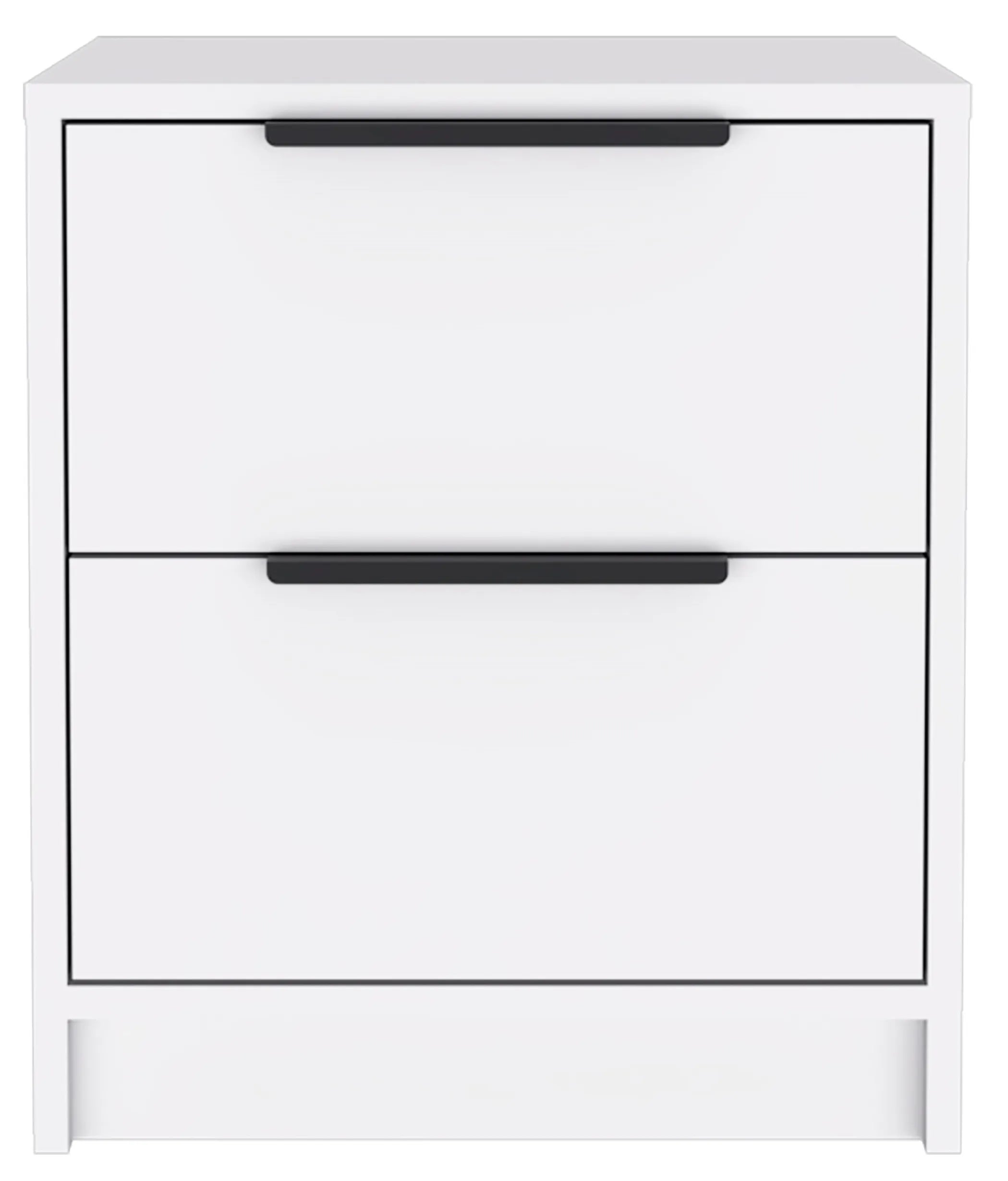 Stylish White Two Drawer Nightstand