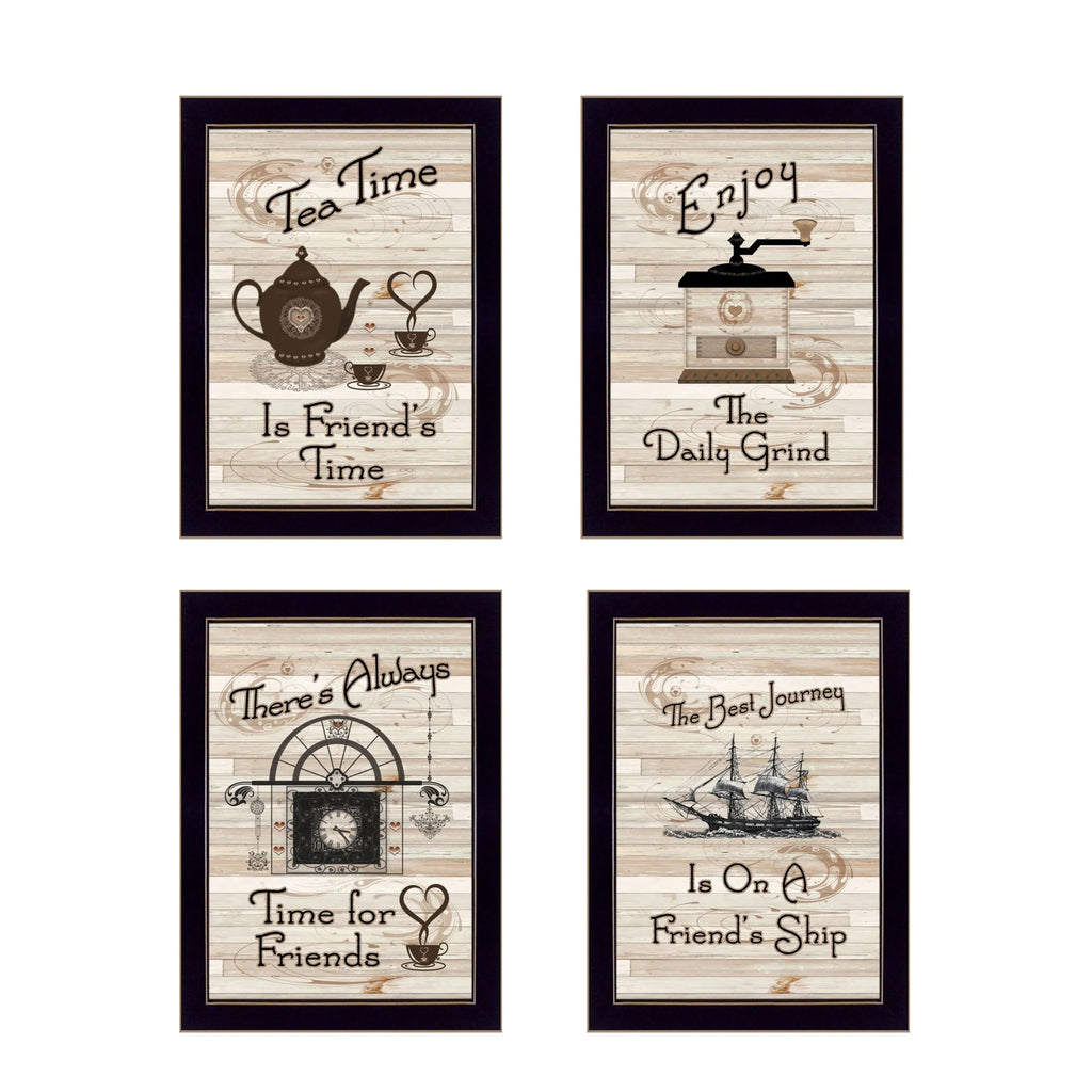 Set Of Four Friendship 2 Black Framed Print Kitchen Wall Art — view 2