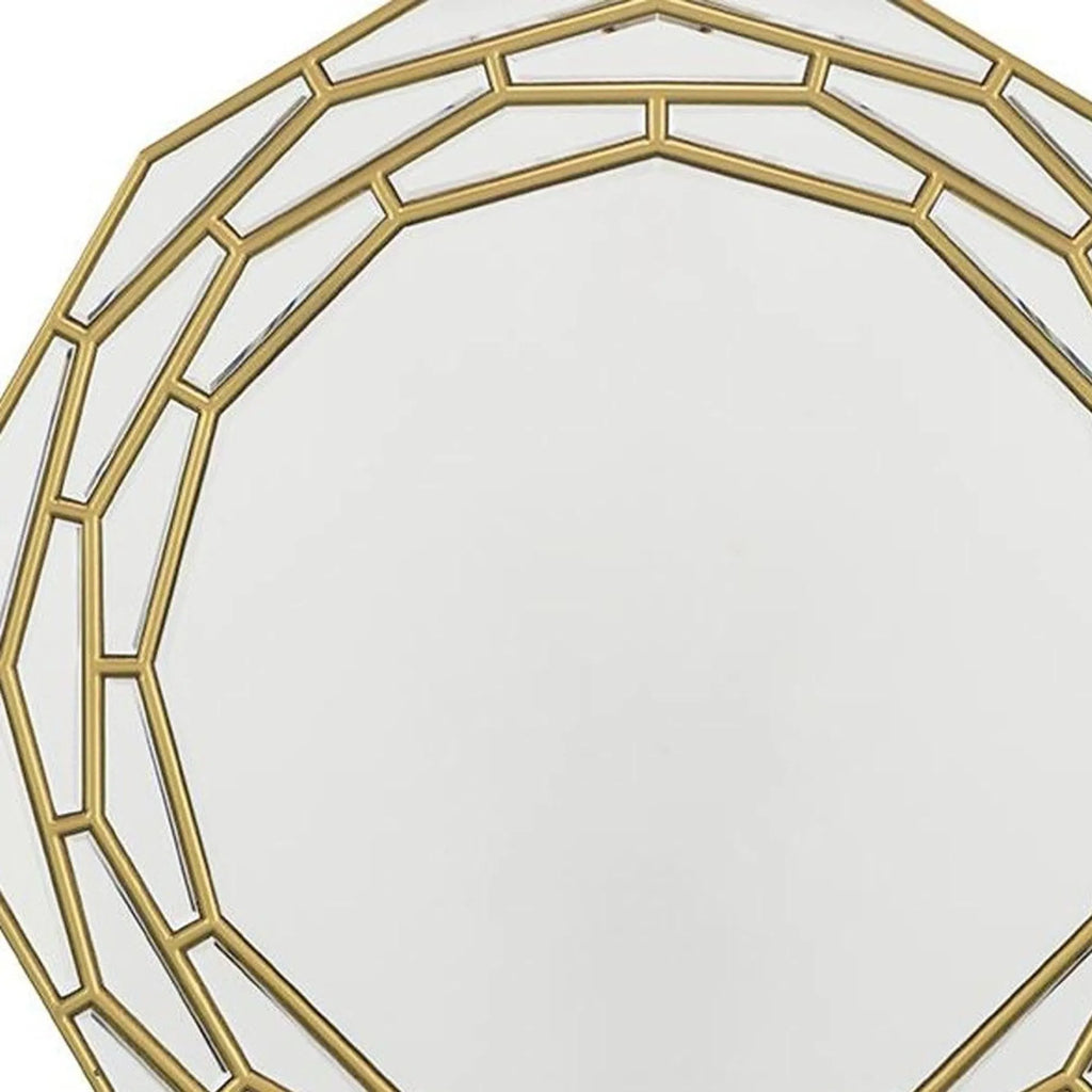 35″ Gold Round Framed Accent Mirror — view 3