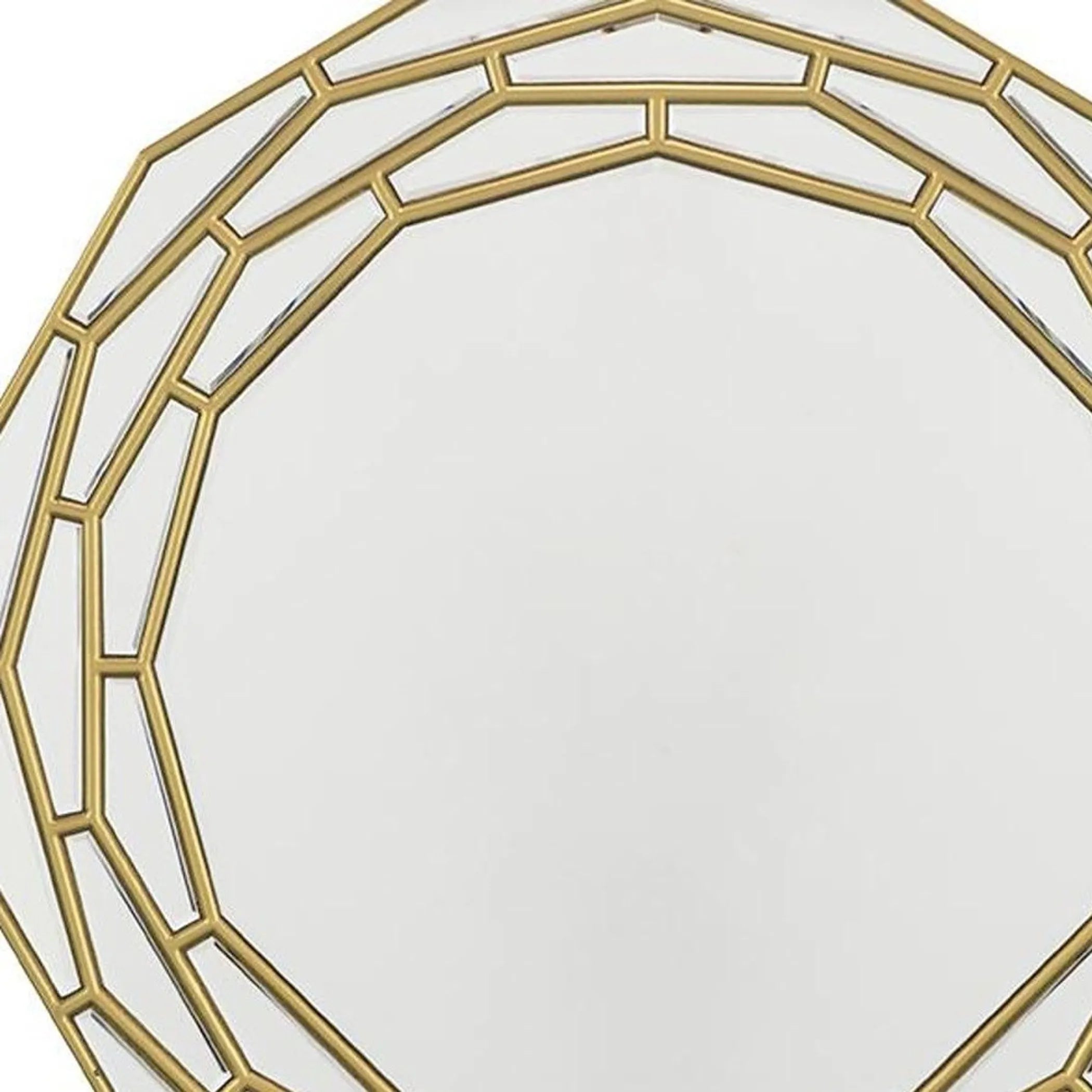 35″ Gold Round Framed Accent Mirror — view 3