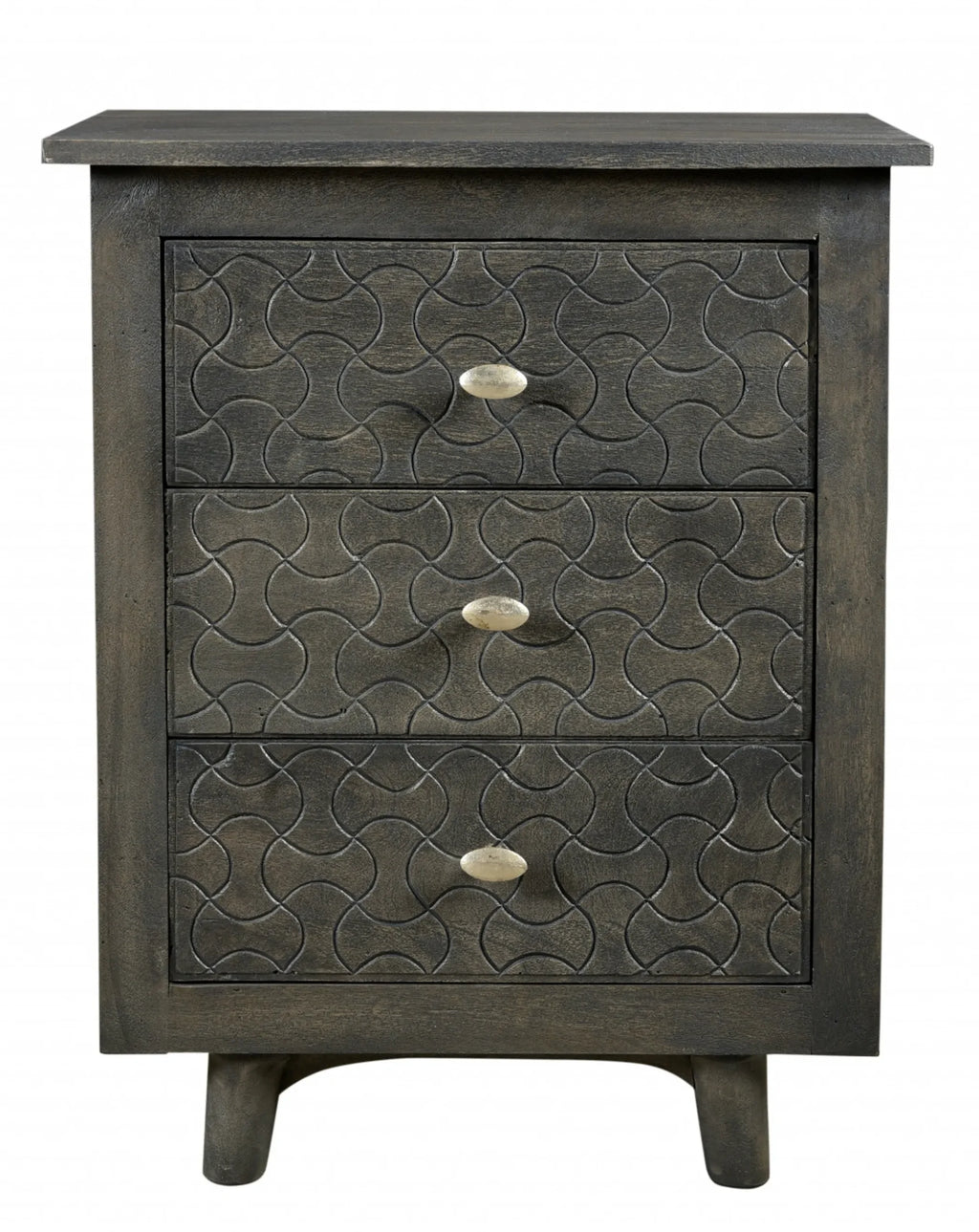30″ Gray Three Drawer Nightstand — view 2