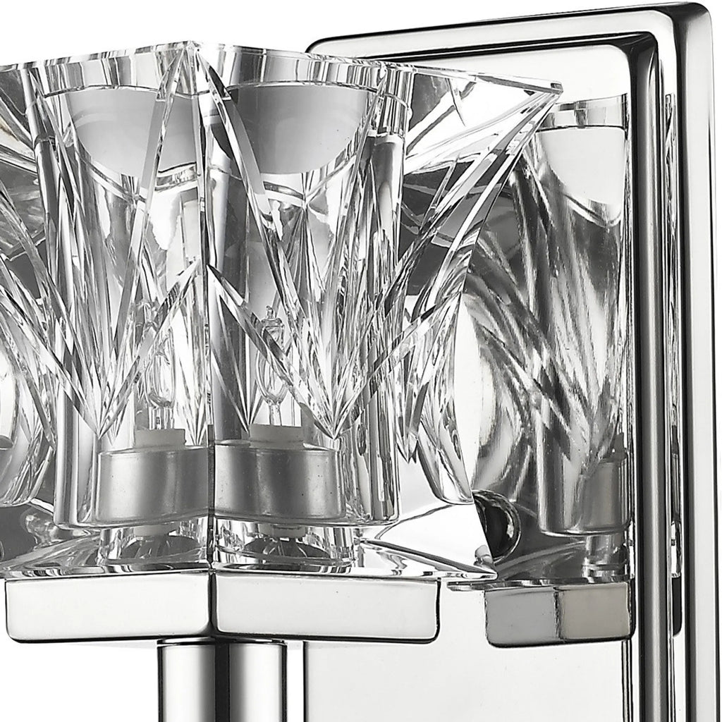 Arabella 1-Light Polished Nickel Sconce With Pressed Crystal Shade — view 3
