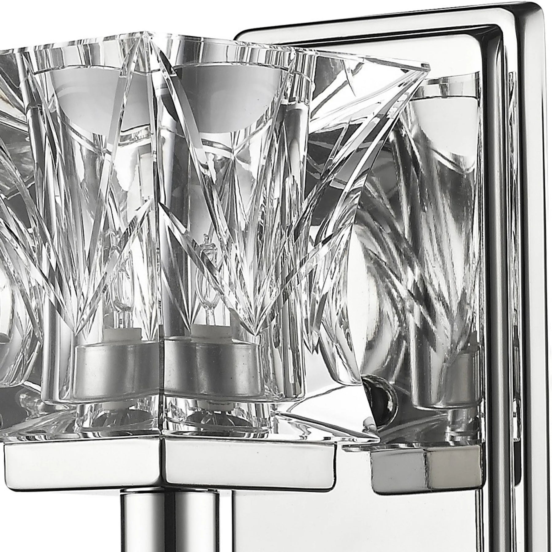 Arabella 1-Light Polished Nickel Sconce With Pressed Crystal Shade — view 3