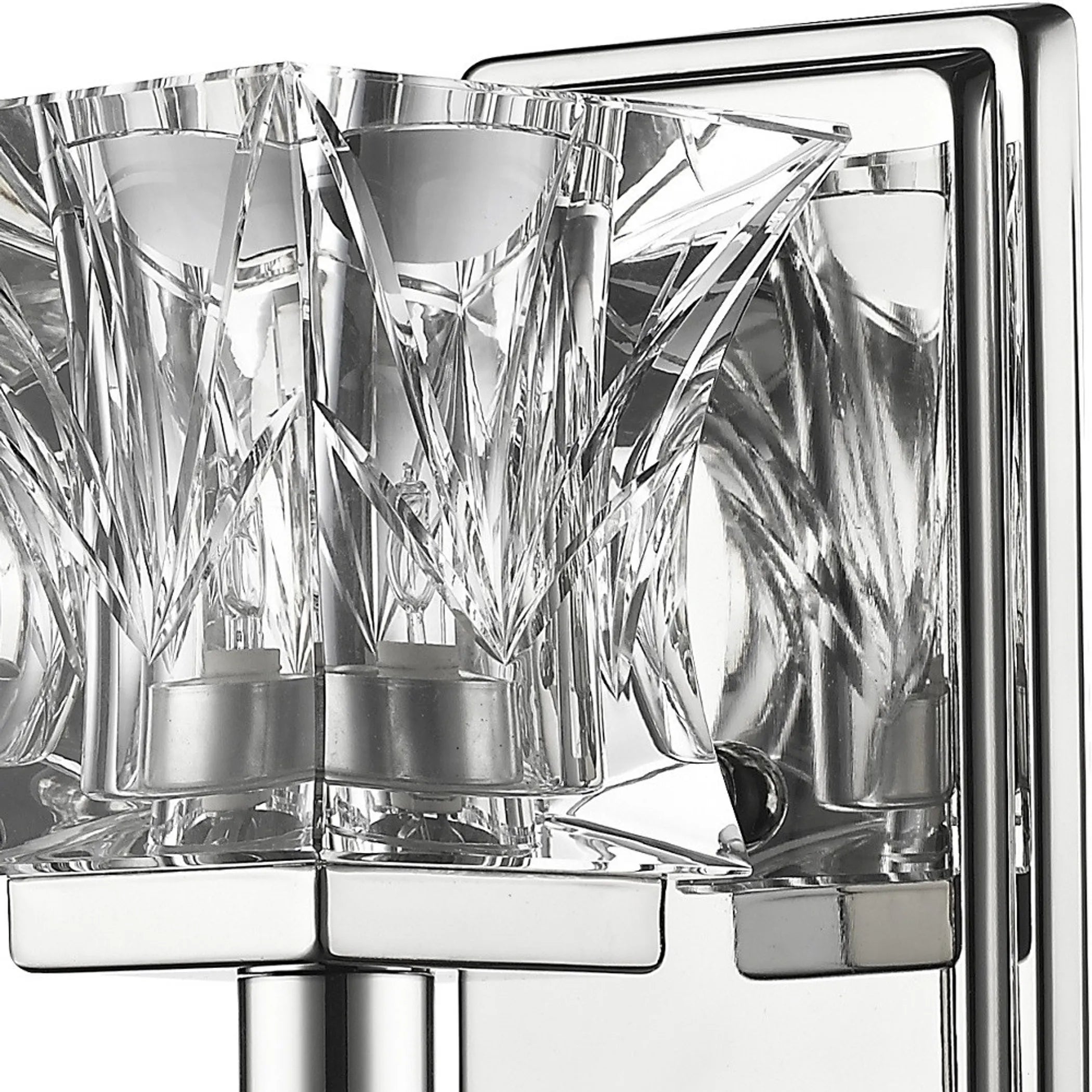 Arabella 1-Light Polished Nickel Sconce With Pressed Crystal Shade — view 3