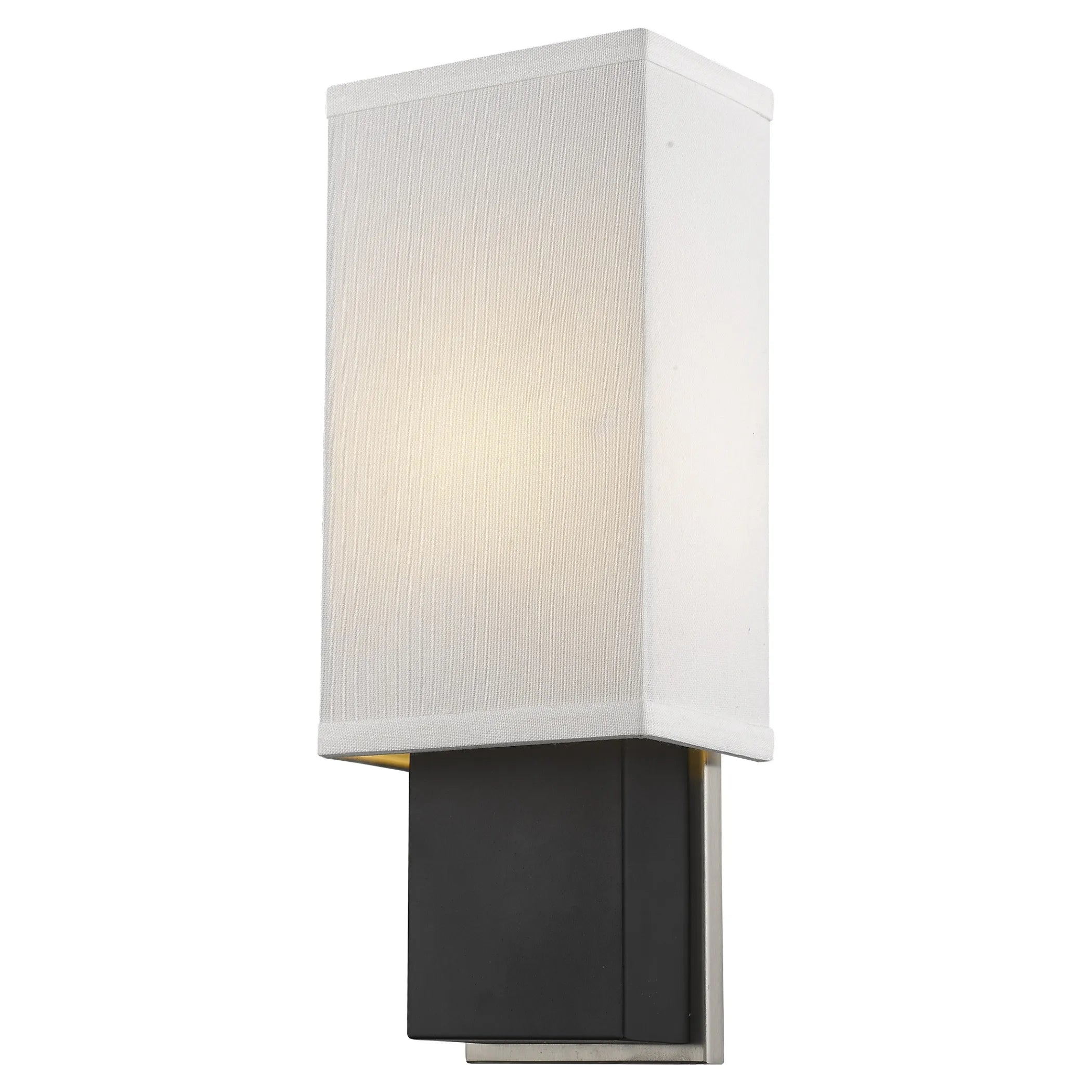 Rectangular Wall Sconce with Linen Fabric Shade — view 2