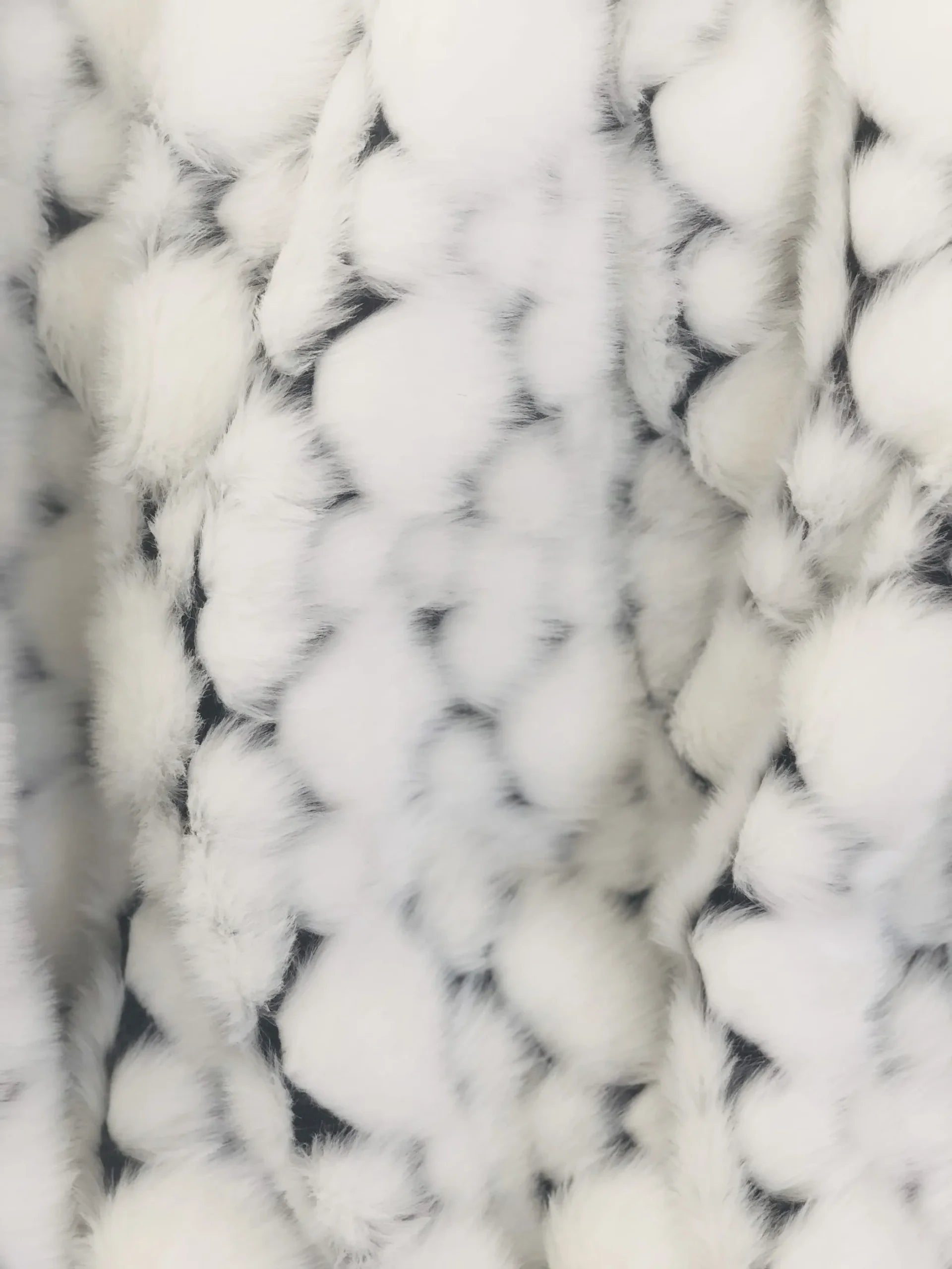 Plutus White with Black Shades Faux Fur Snow Luxury Throw — view 3