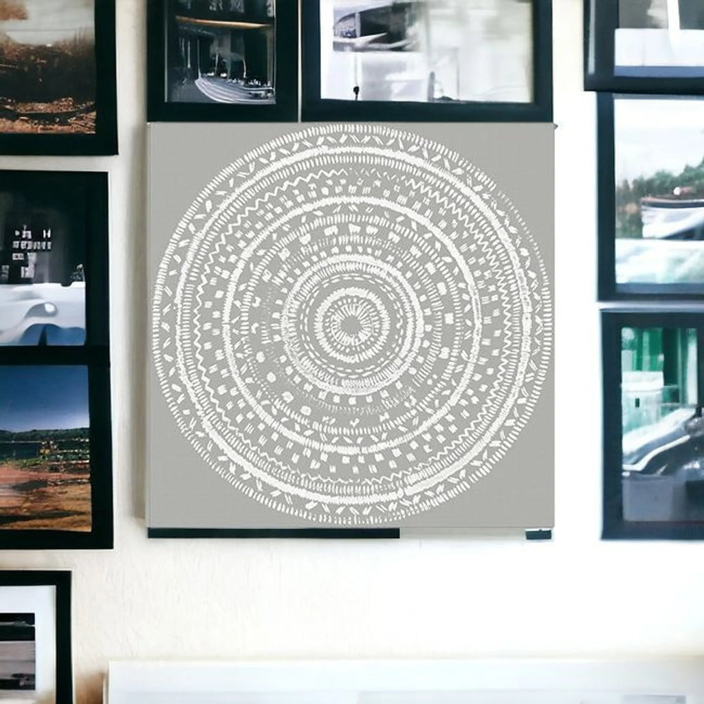 Boho White Mandala Unframed Print Wall Art — view 3
