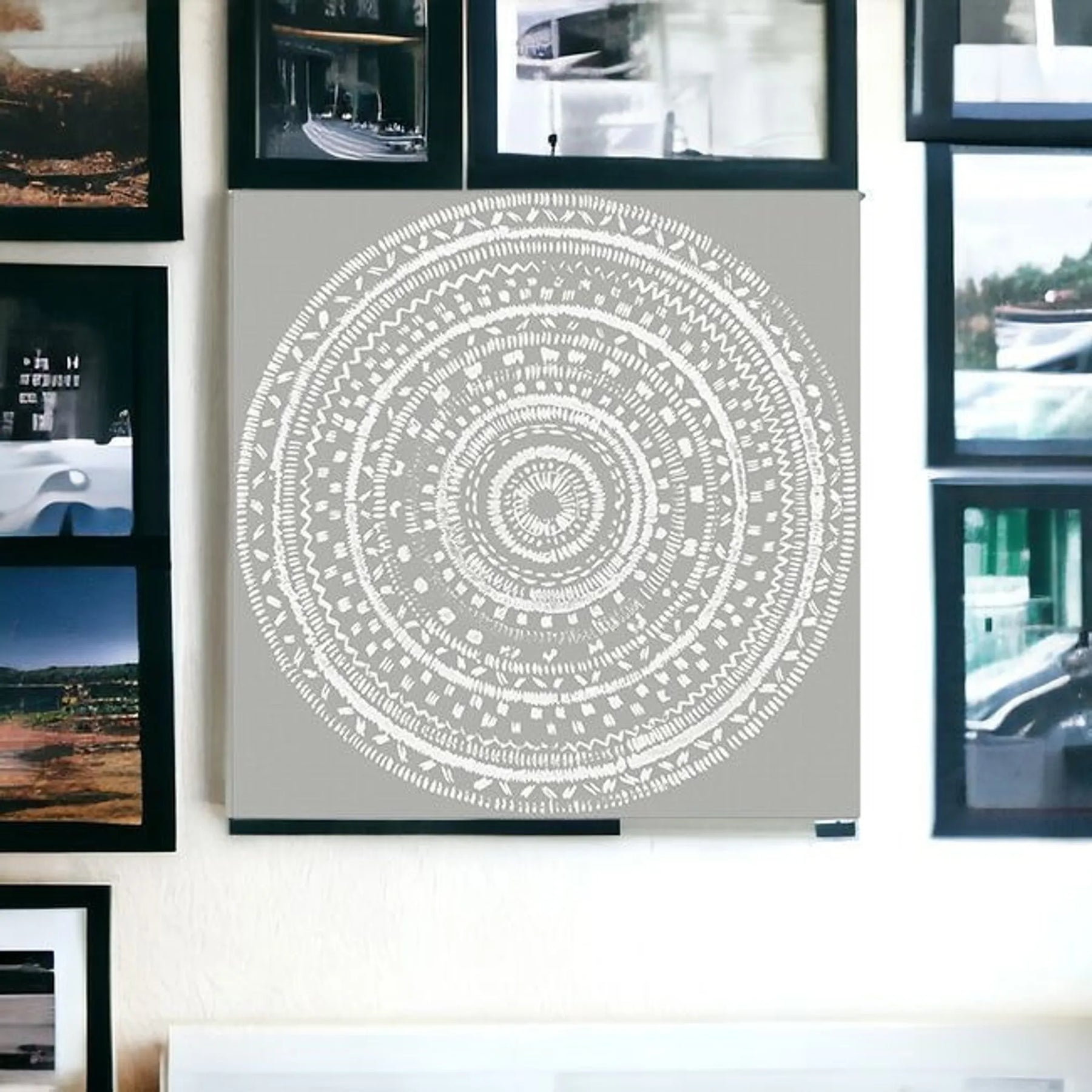 Boho White Mandala Unframed Print Wall Art — view 3
