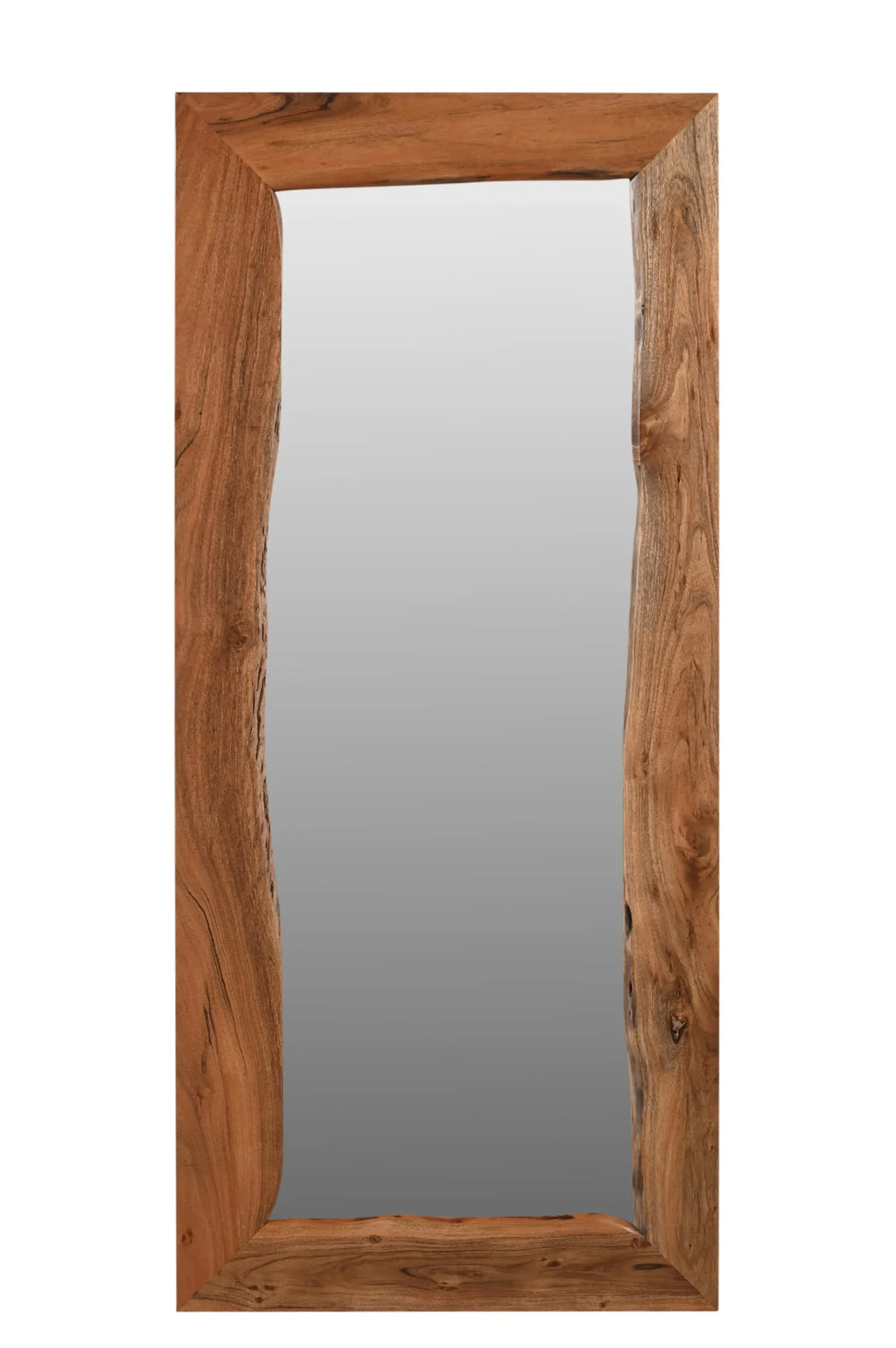 32″ Brown Live Edge Solid Wood Full Length Hanging Mirror — view 3