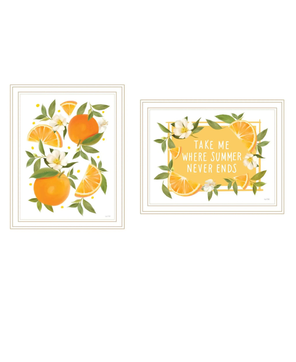 Set Of Two Take Me Where Summer Never Ends White Framed Wall Art — view 2