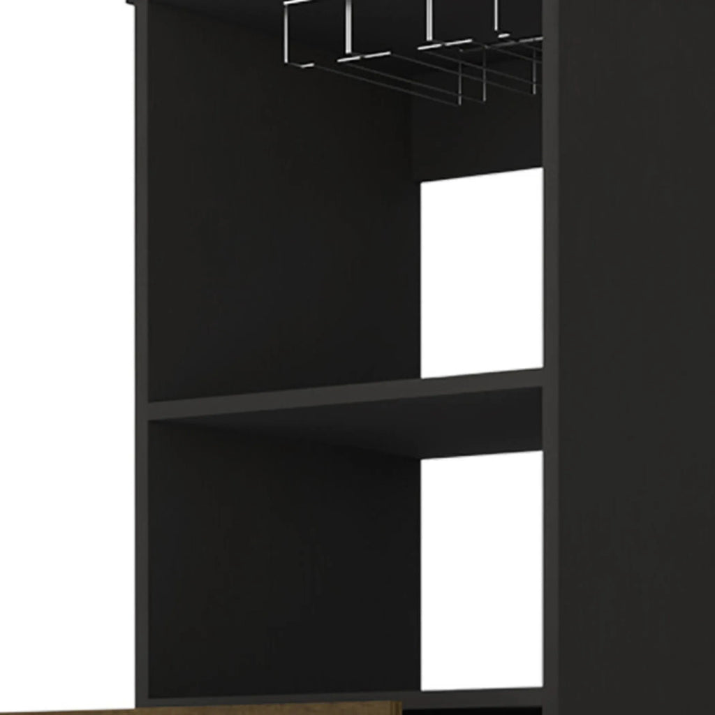 18″ Black Bar Cabinet With Two Drawers — view 4