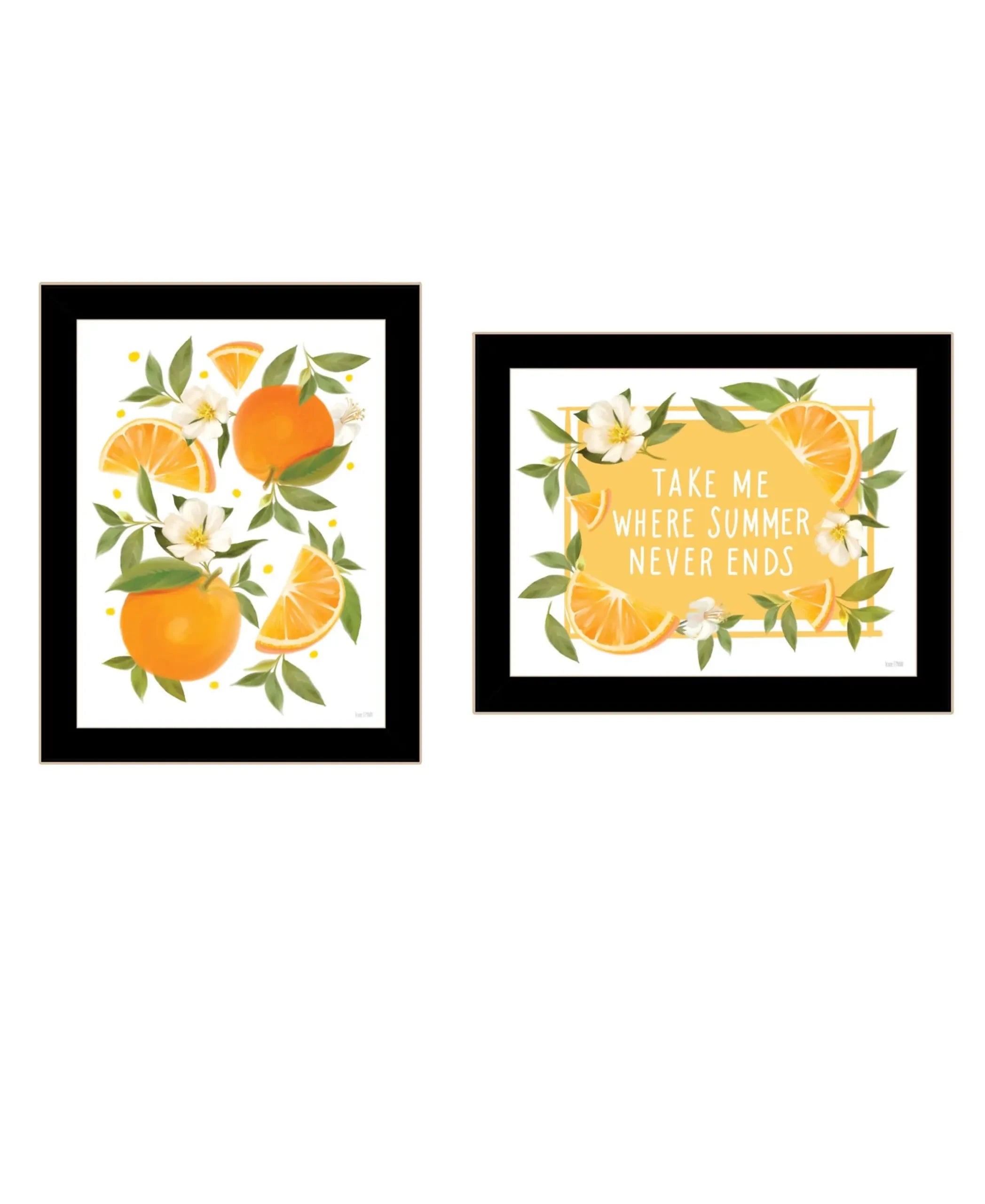Set Of Two Take Me Where Summer Never Ends Black Framed Wall Art — view 2