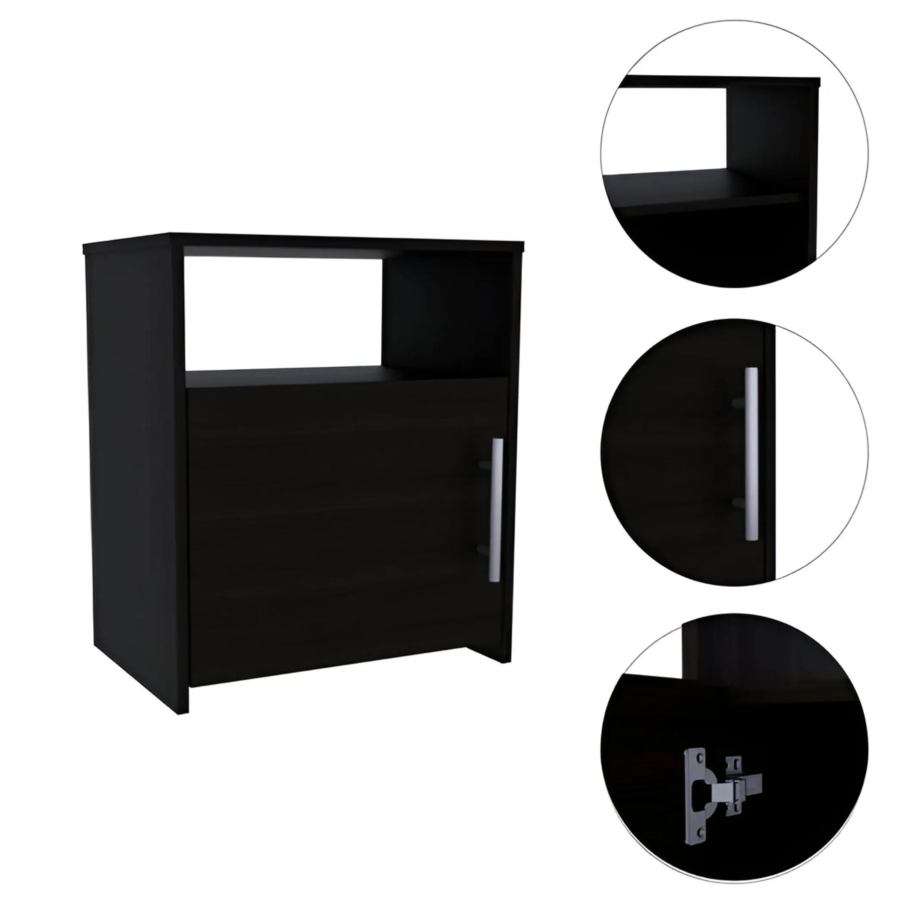 23″ Faux Wood Nightstand With Storage — view 3