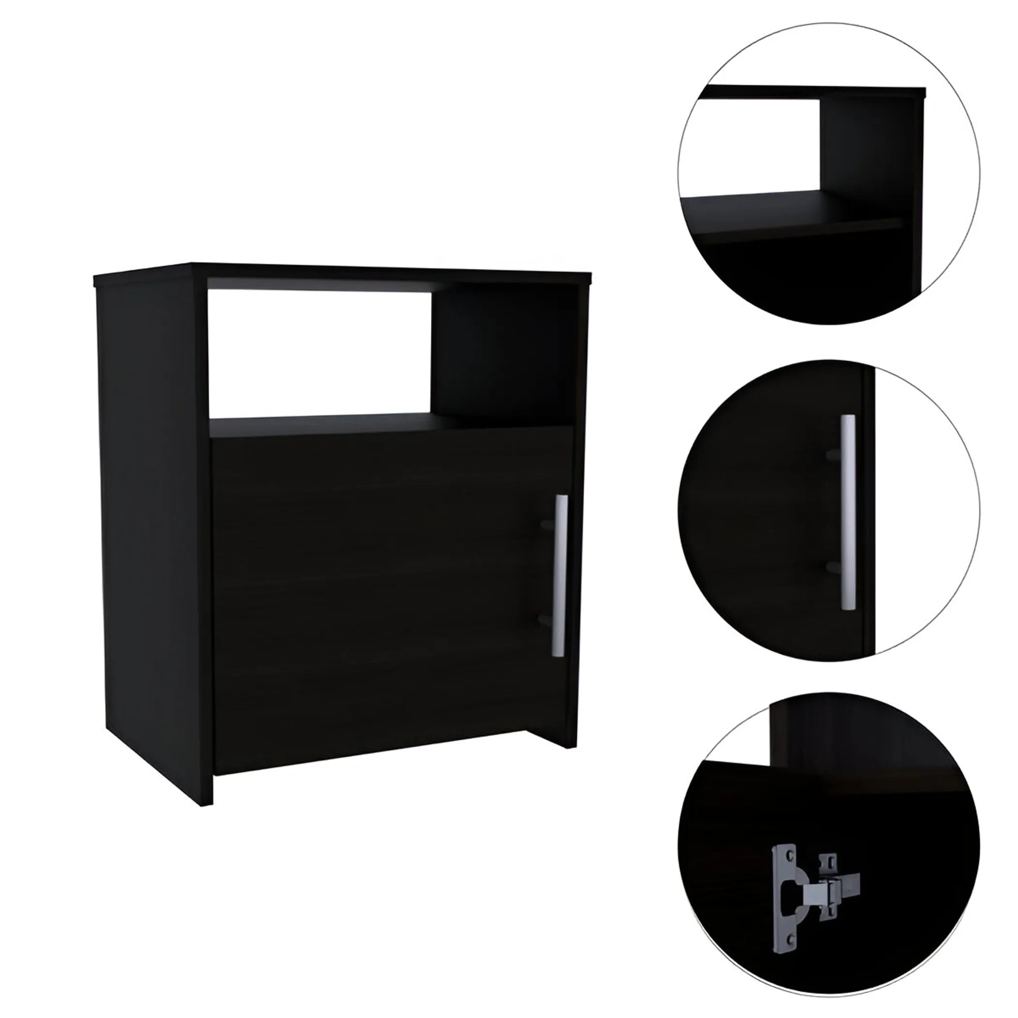23″ Faux Wood Nightstand With Storage — view 3